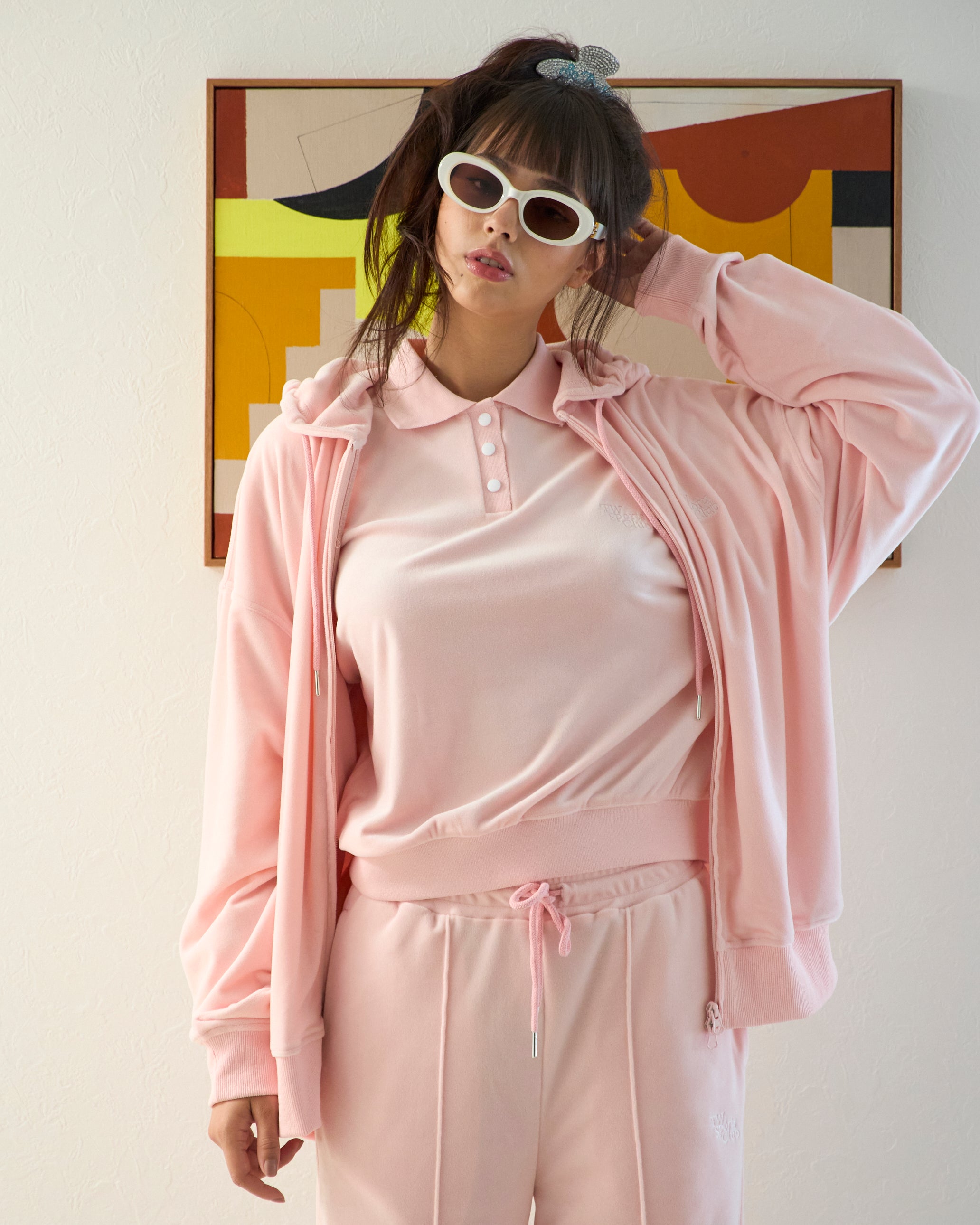 Velour Zip-Up Parker