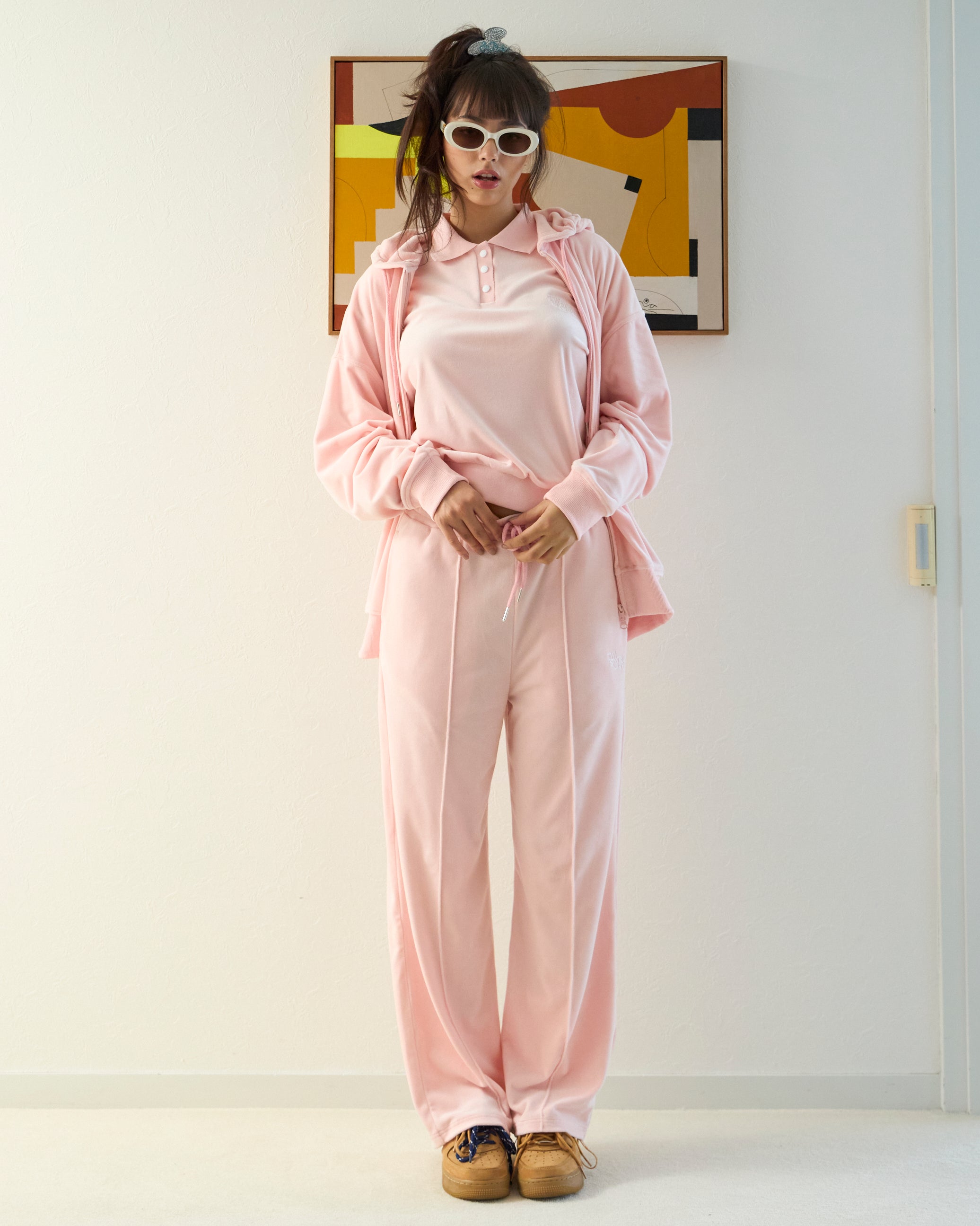 Velour Zip-Up Parker