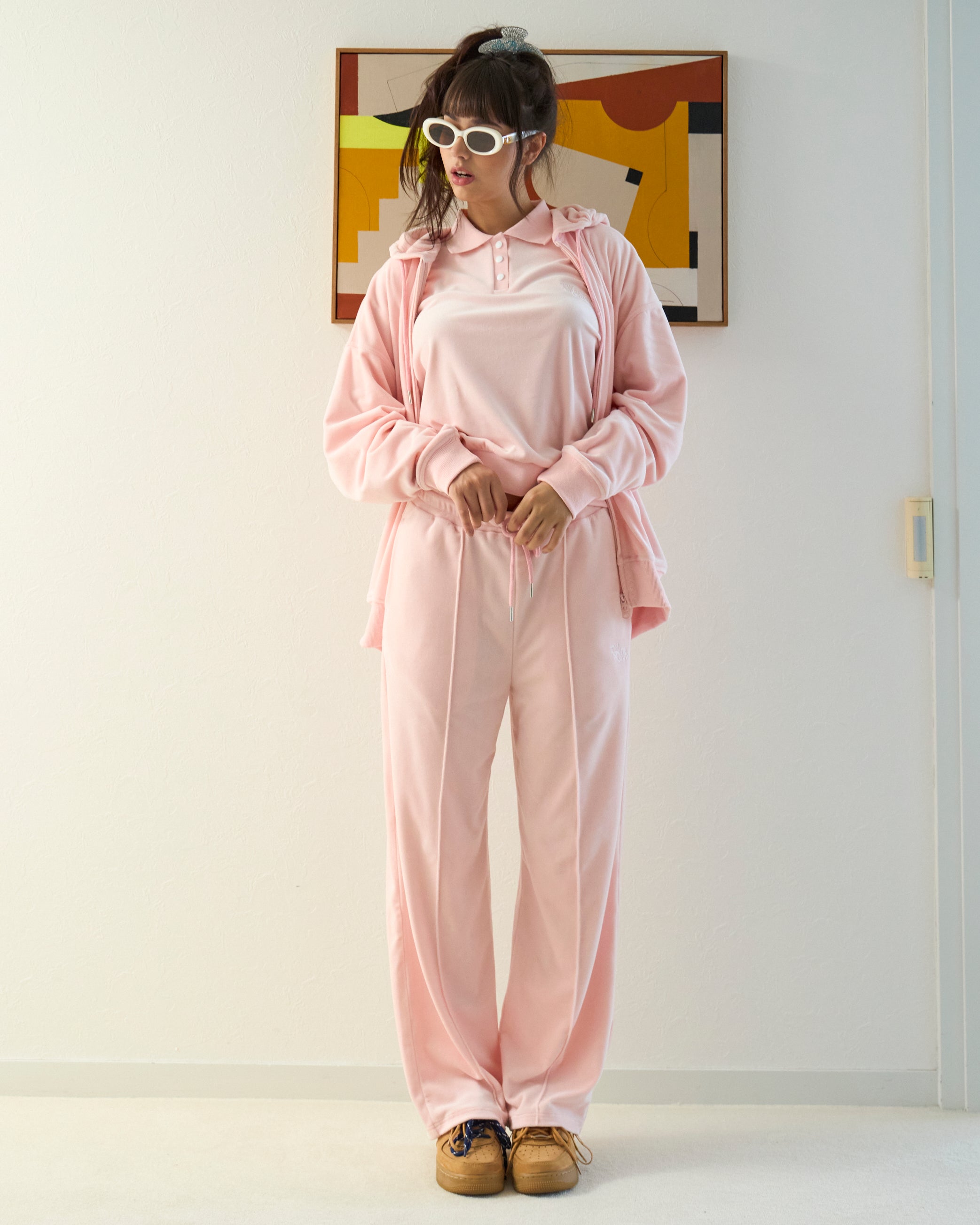 Velour Zip-Up Parker