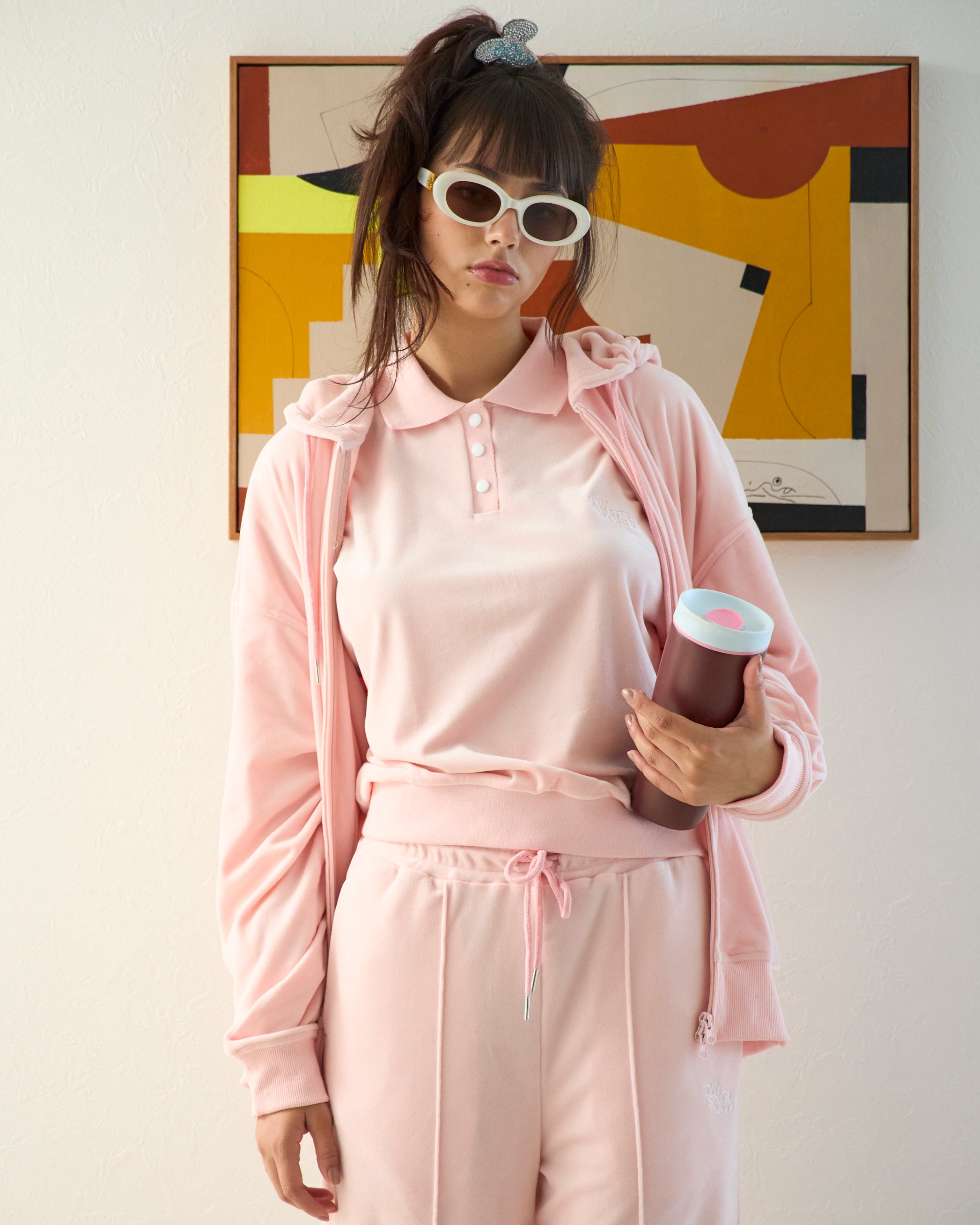 Velour Zip-Up Parker