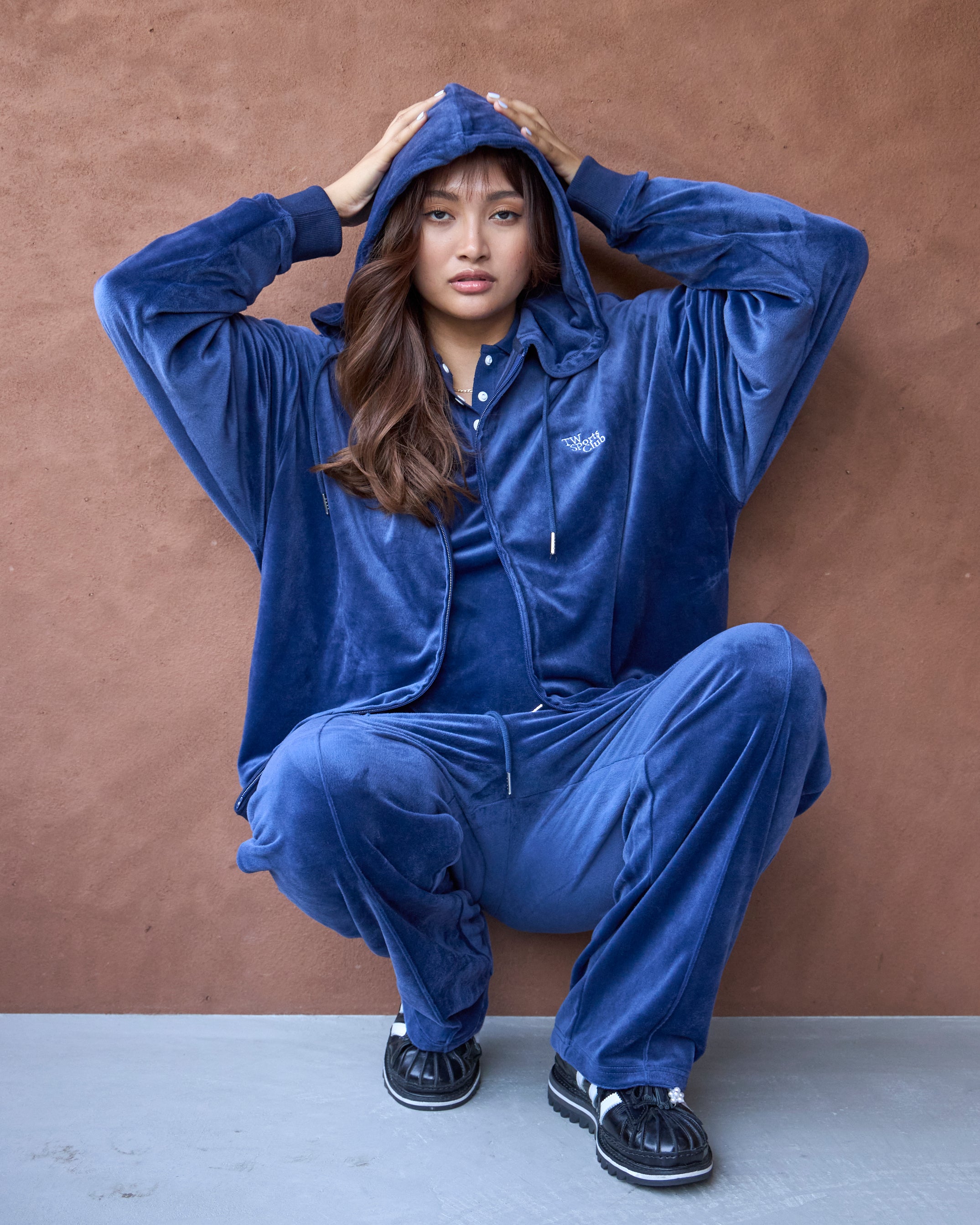 Velour Zip-Up Parker