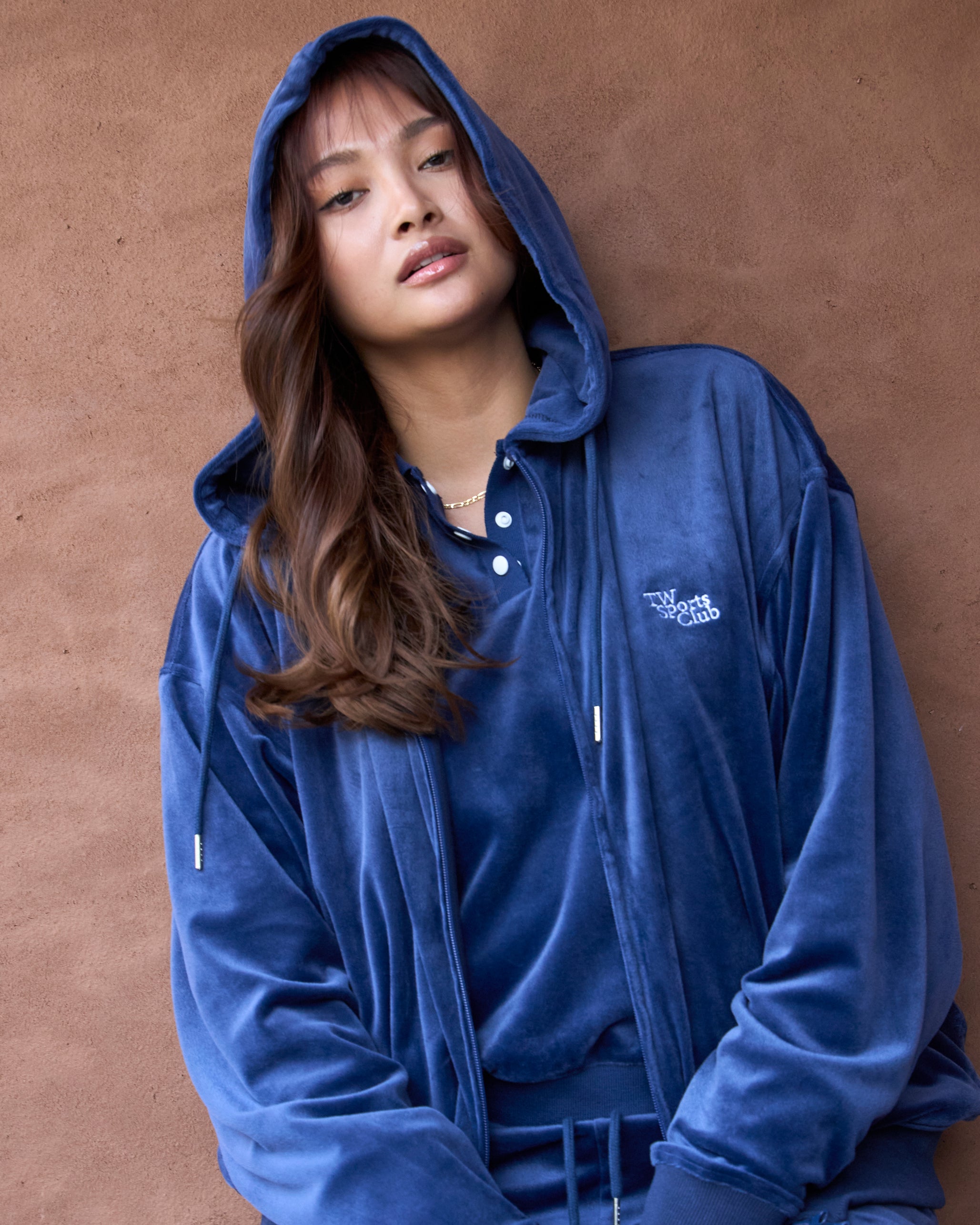 Velour Zip-Up Parker