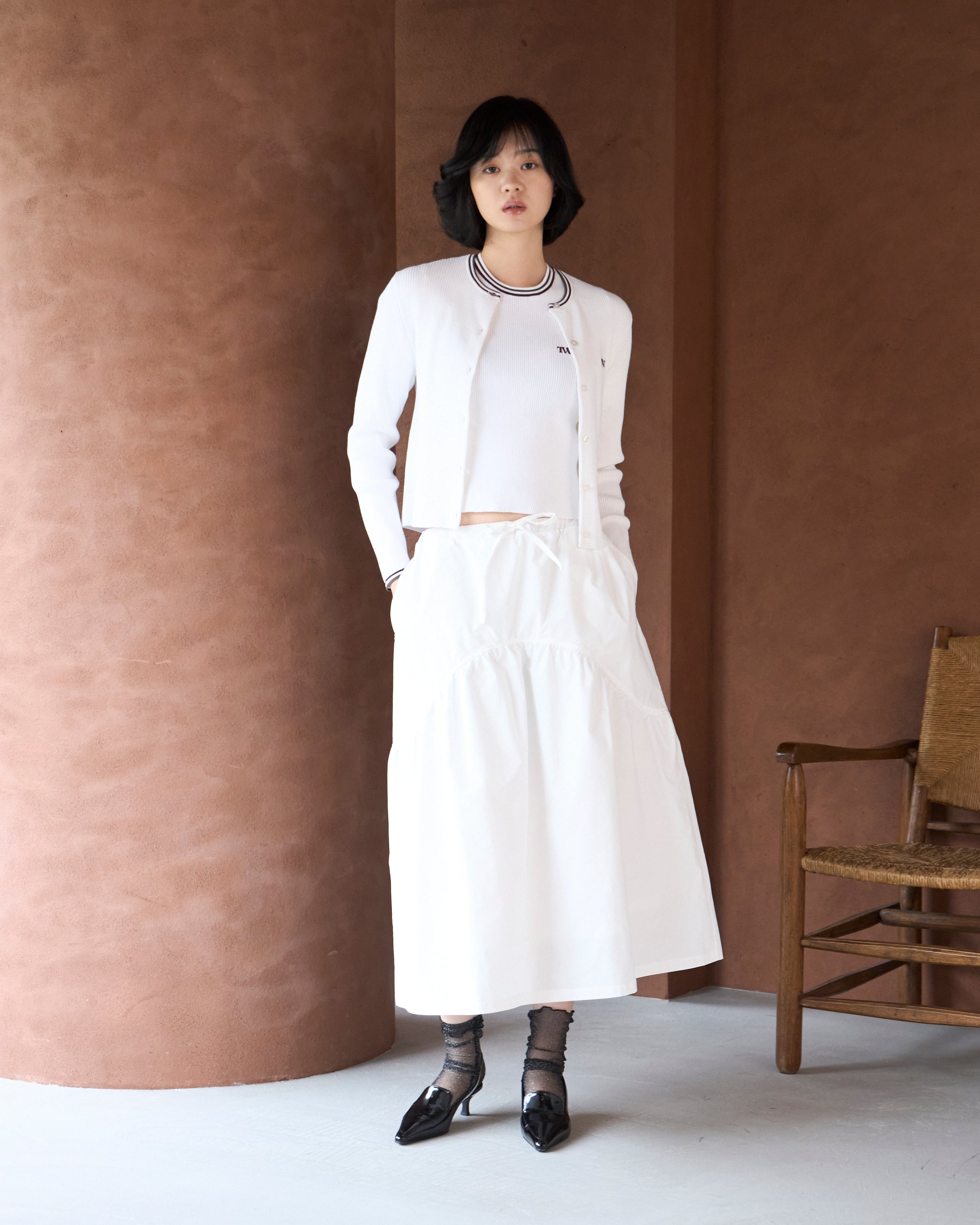 Line Rib Knit Cardigan