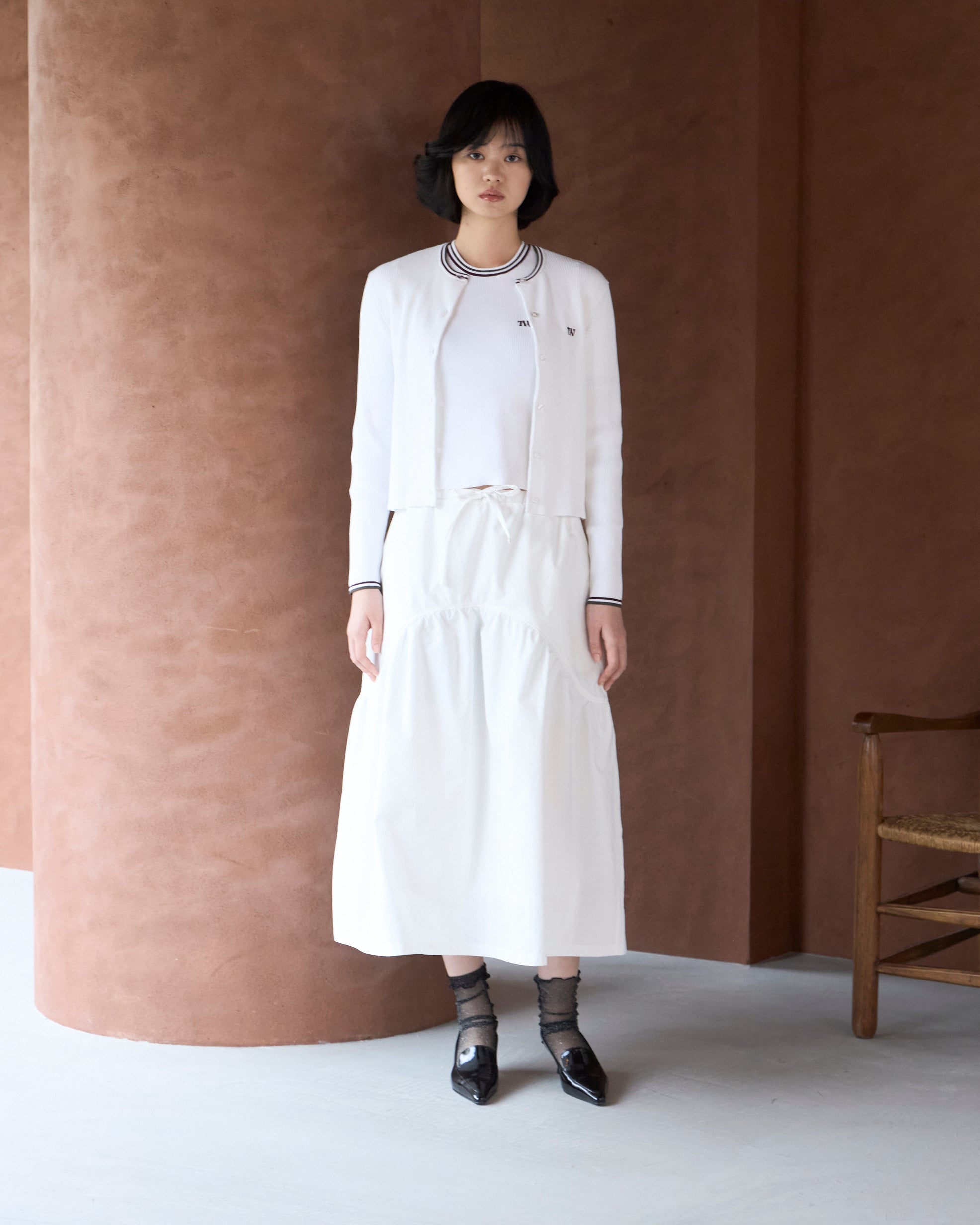 Line Rib Knit Cardigan