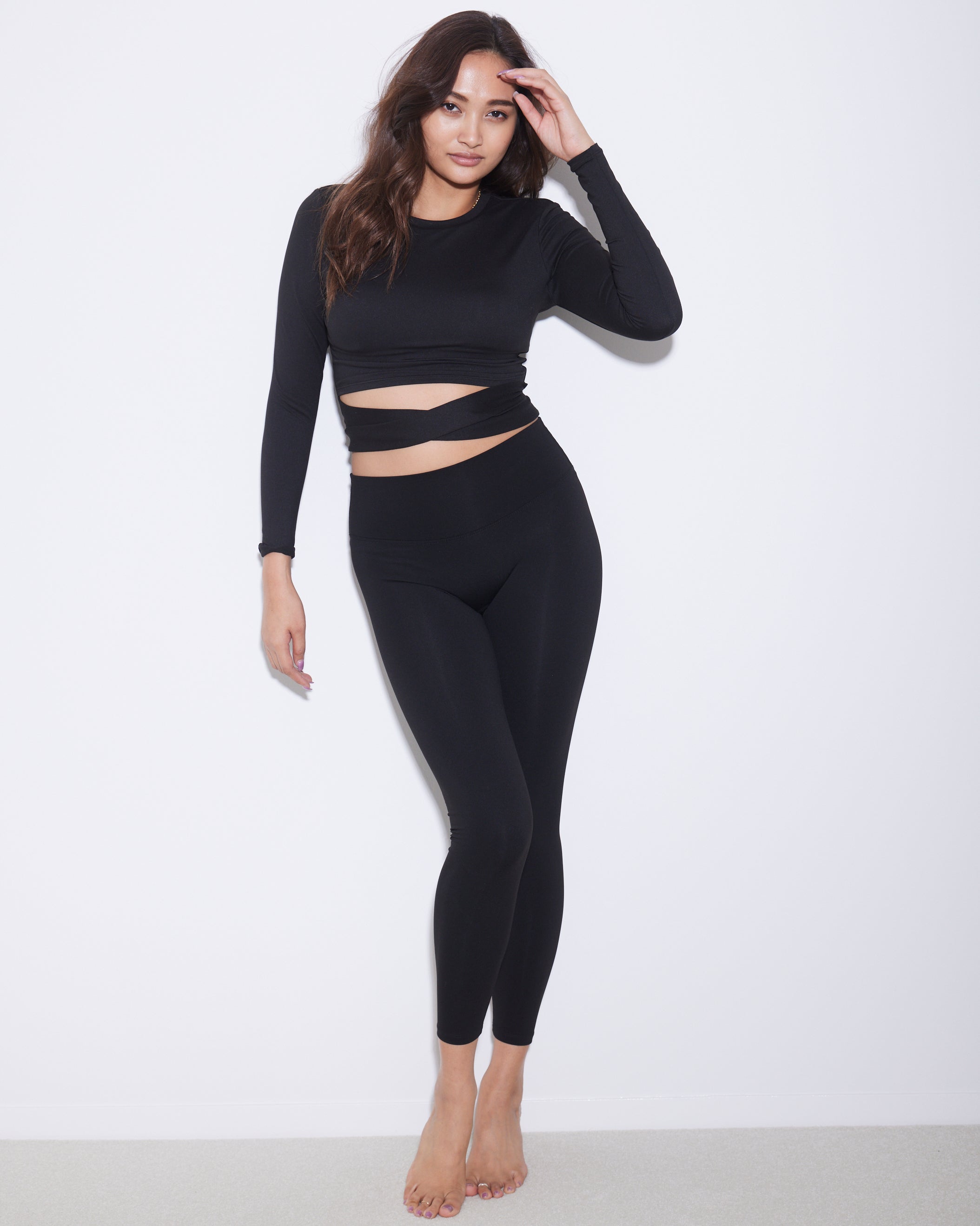 美品 TW YOGA leggings 黒 M ヨガウェア スパッツ 亘つぐみ TW YOGA leggings