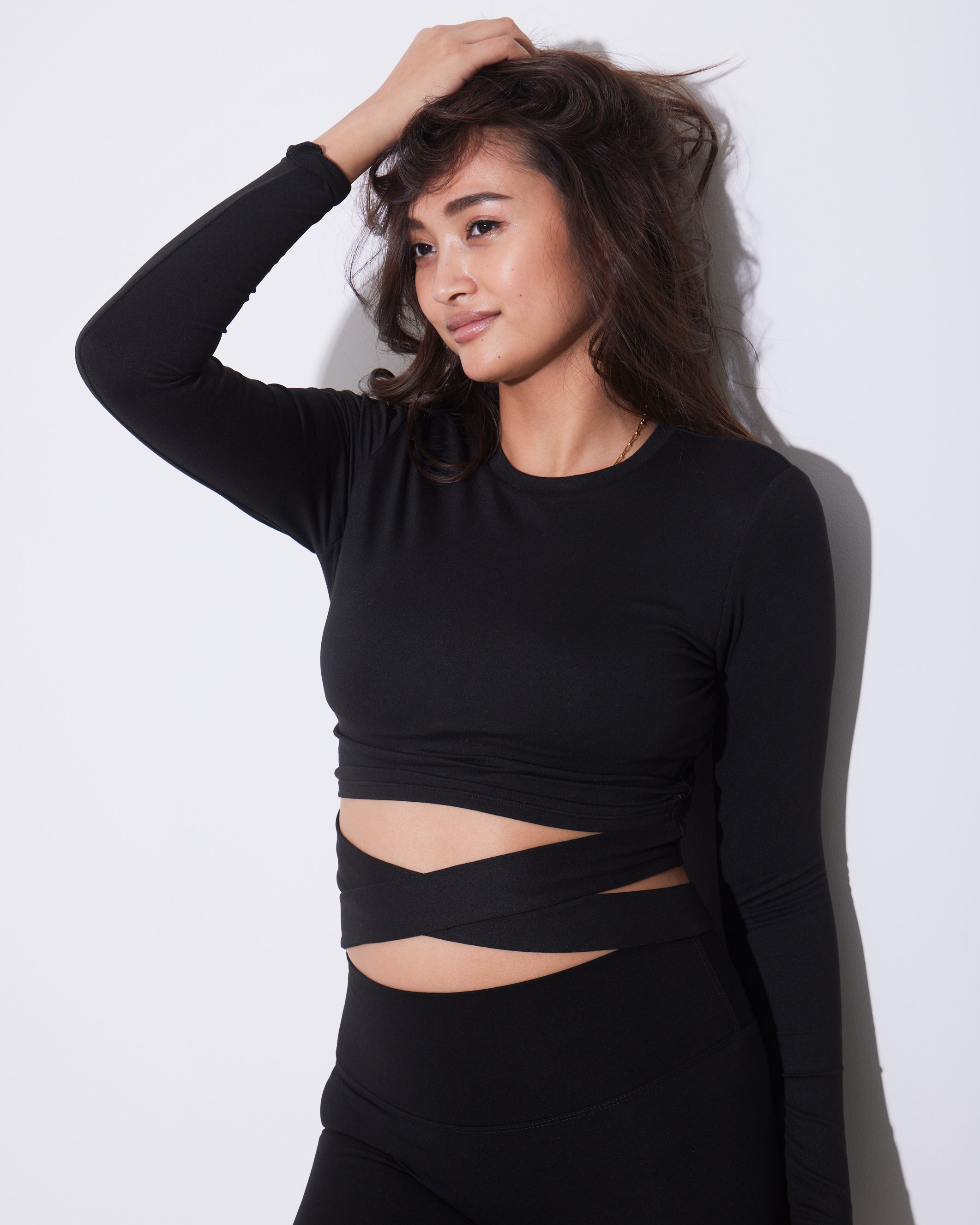 TW YOGA L/S Waist Strap Tops