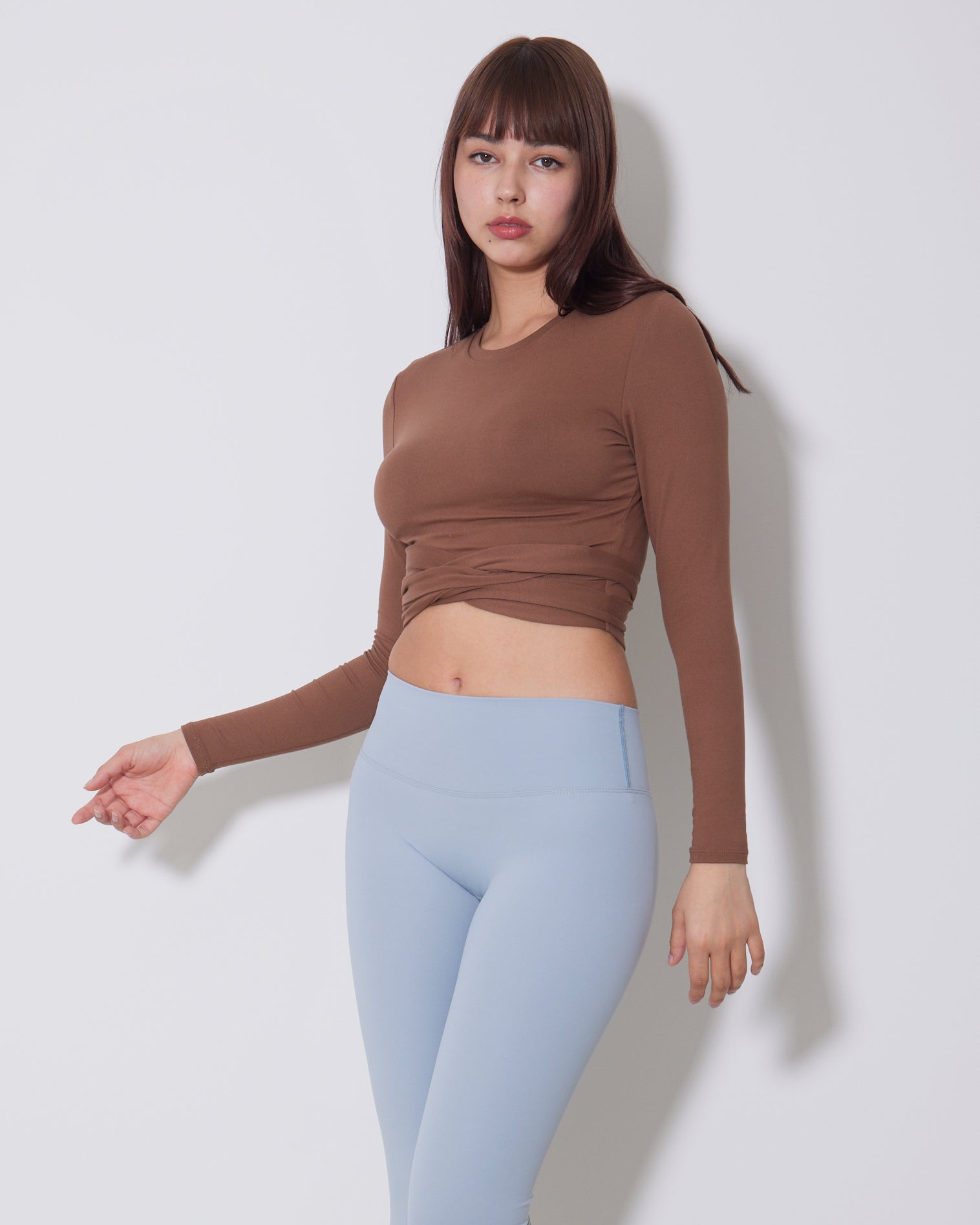 TW YOGA L/S Waist Strap Tops