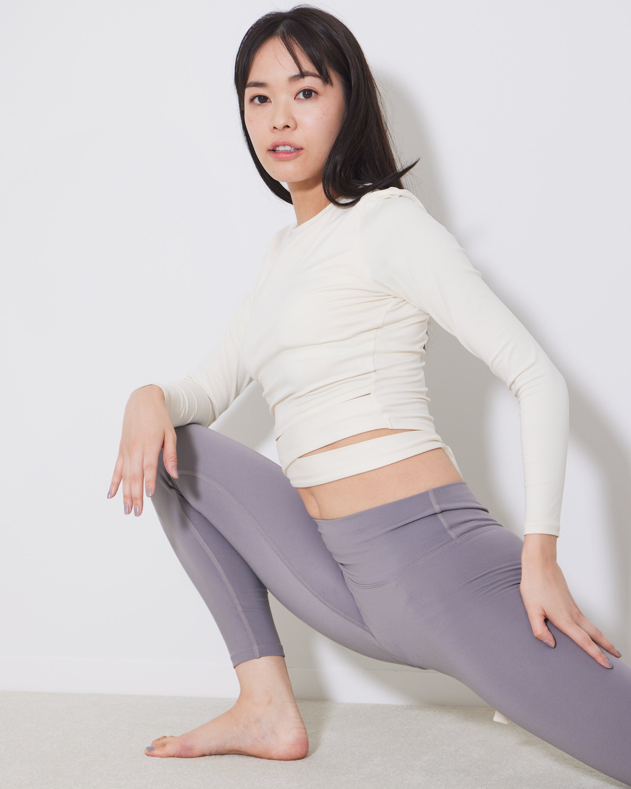 TW YOGA L/S Waist Strap Tops