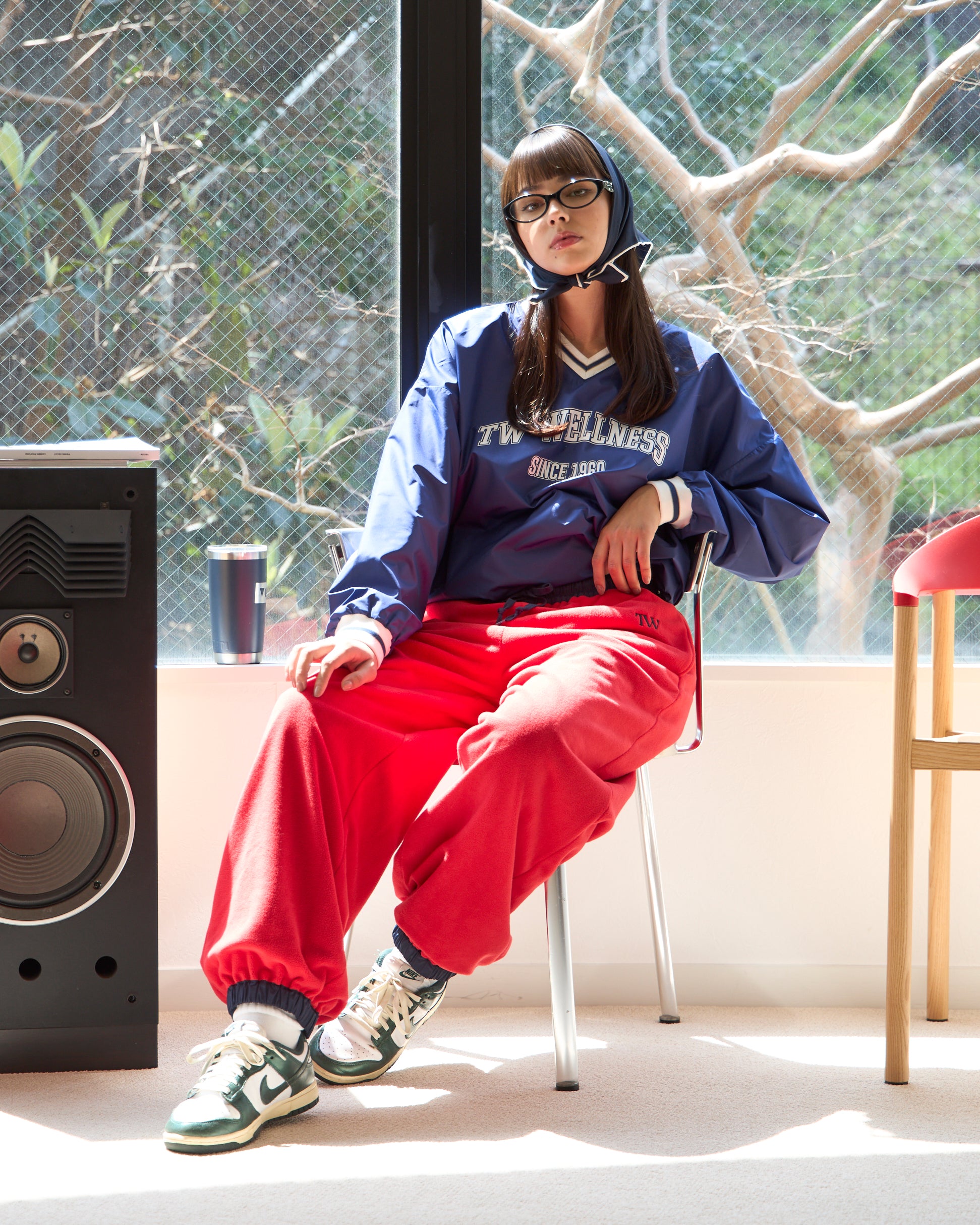 nylon × fleece 2way pants