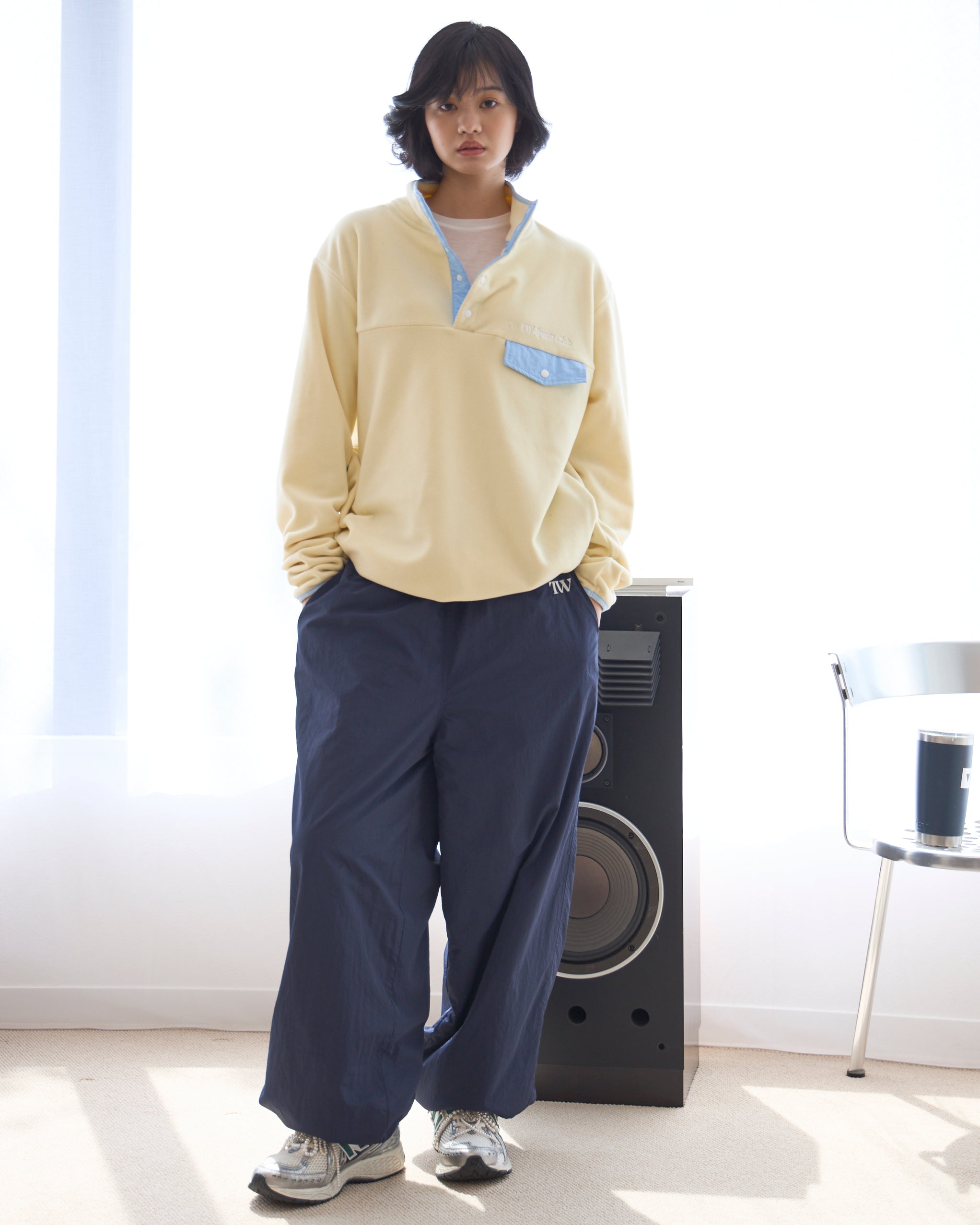 nylon × fleece 2way pants