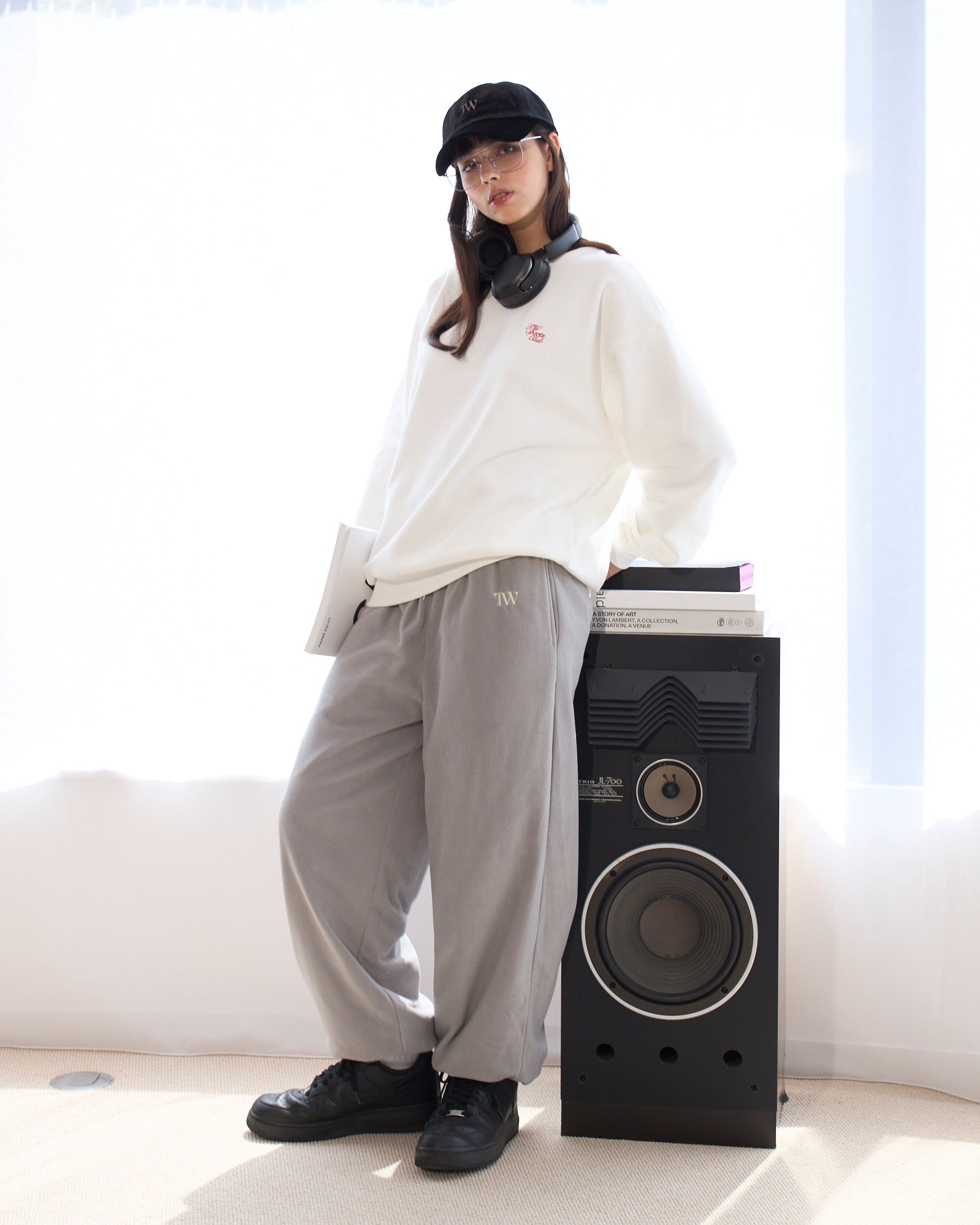 nylon × fleece 2way pants