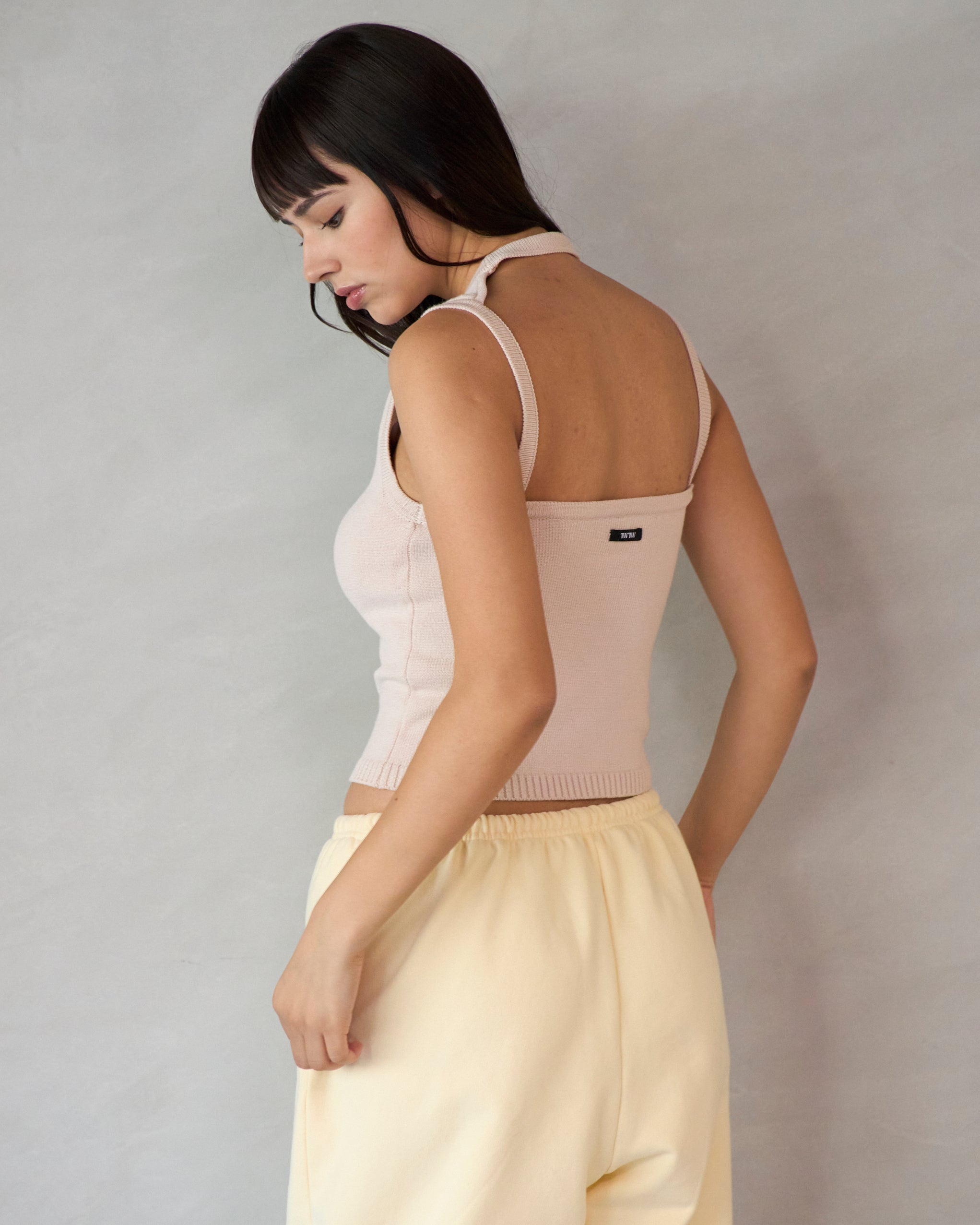 Back Open Knit Tops