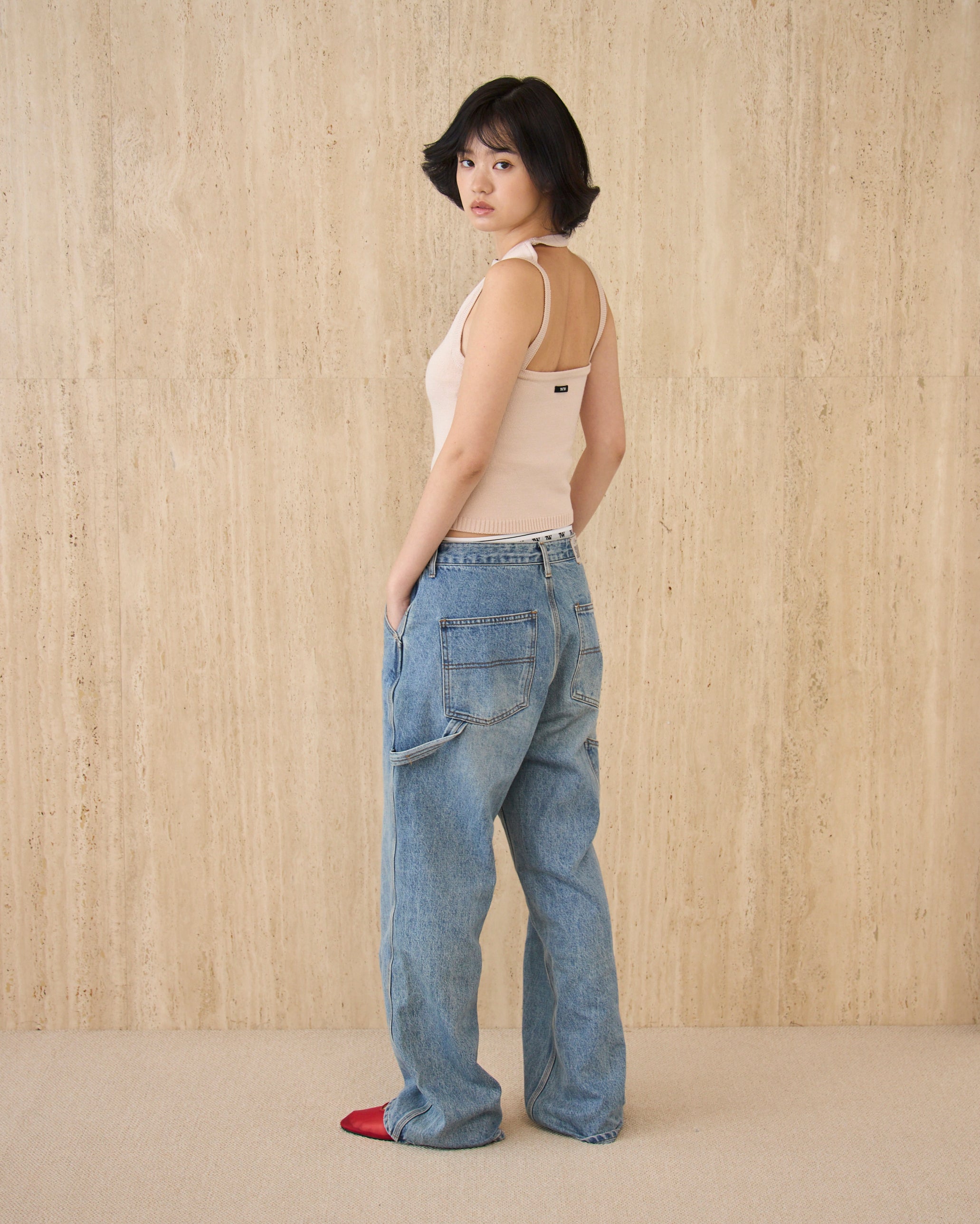 Back Open Knit Tops