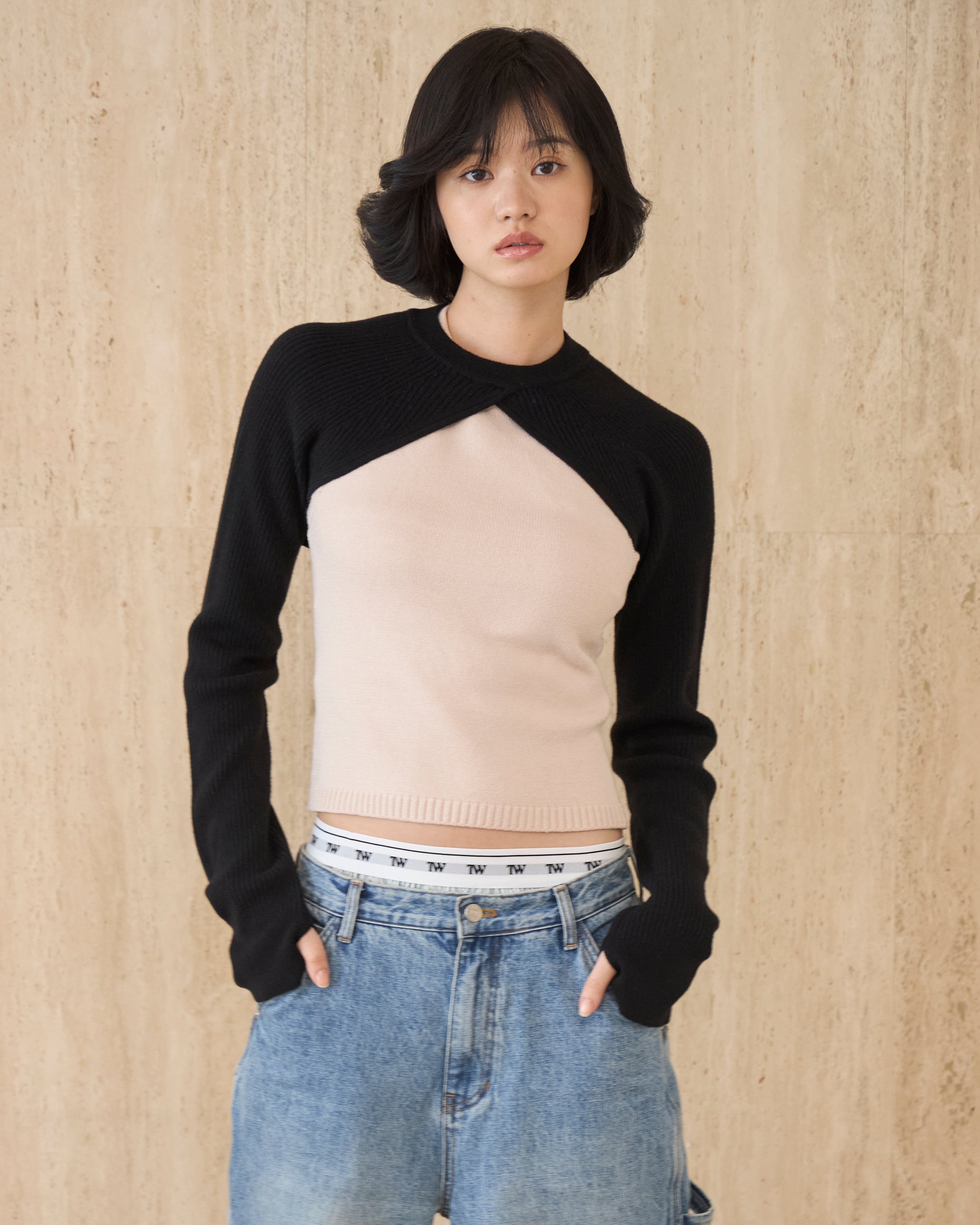 Back Open Knit Tops