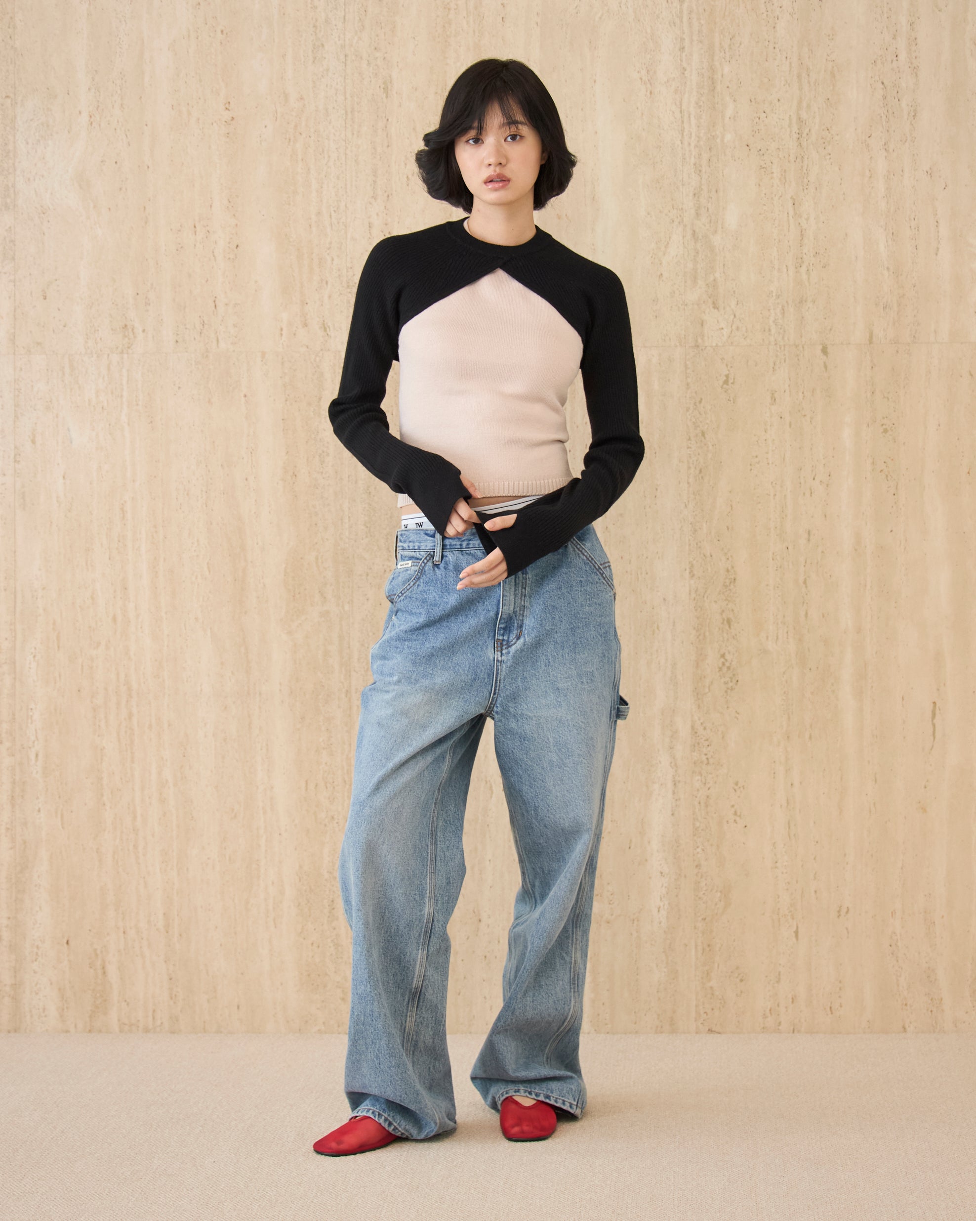 Back Open Knit Tops
