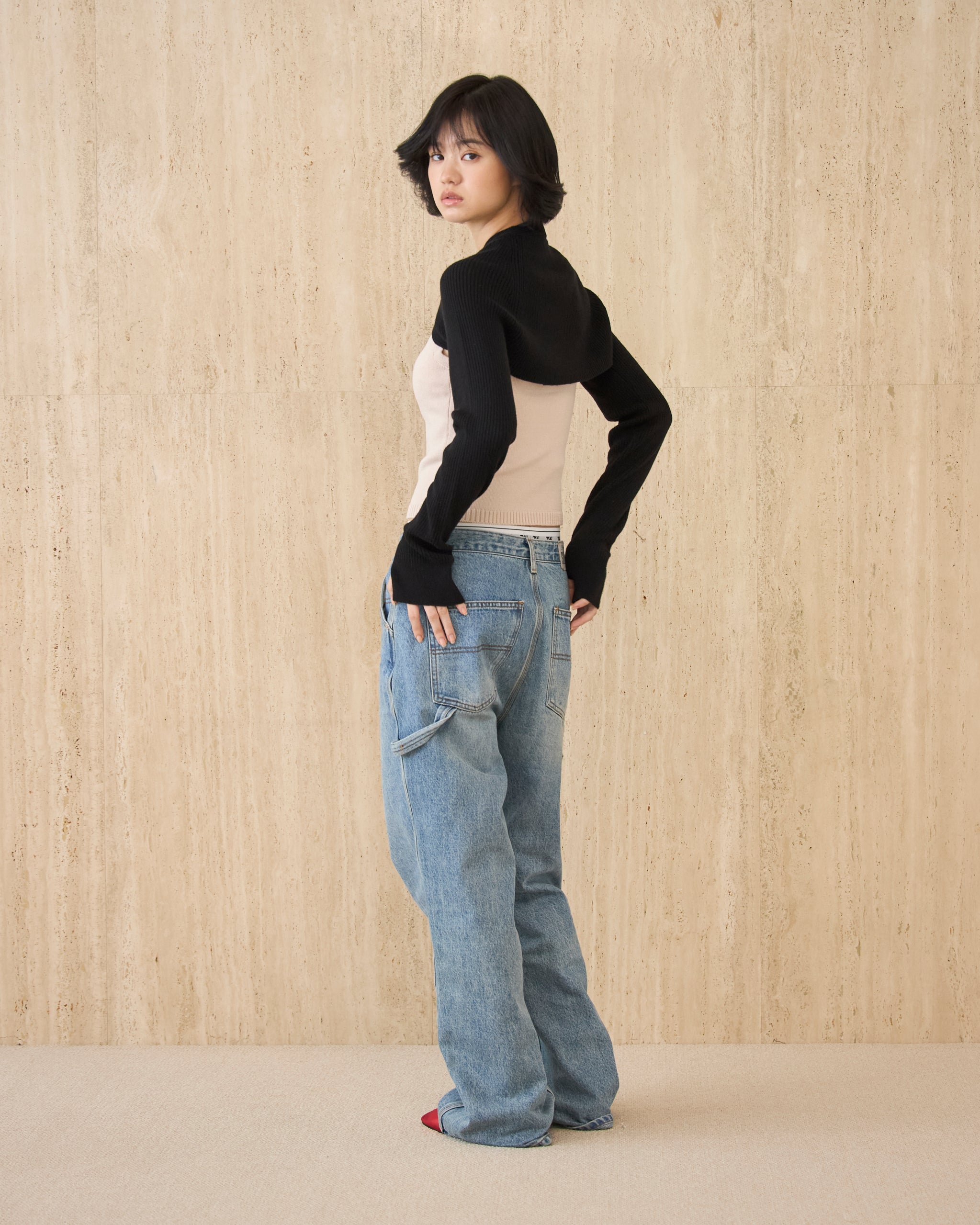Back Open Knit Tops