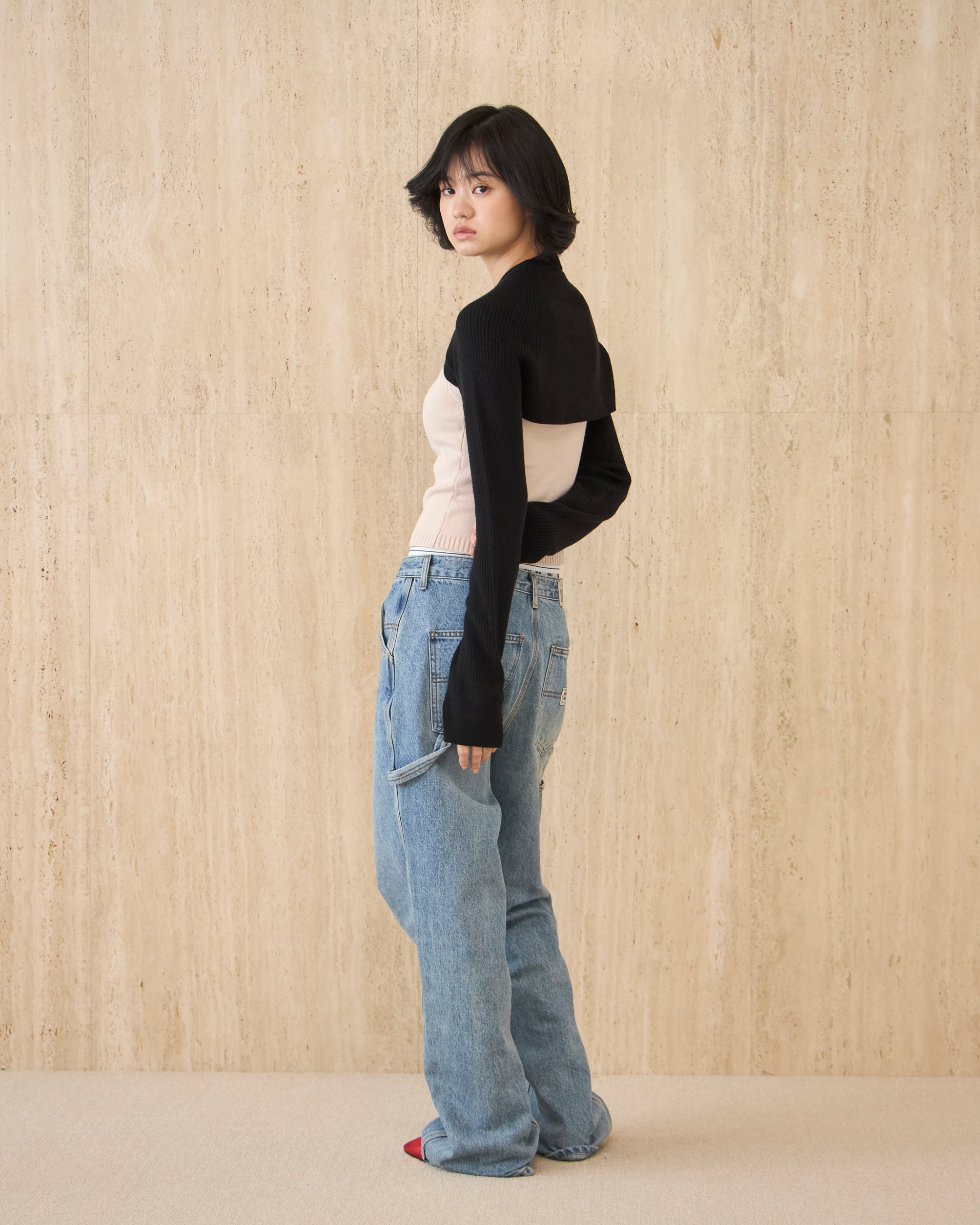 Back Open Knit Tops