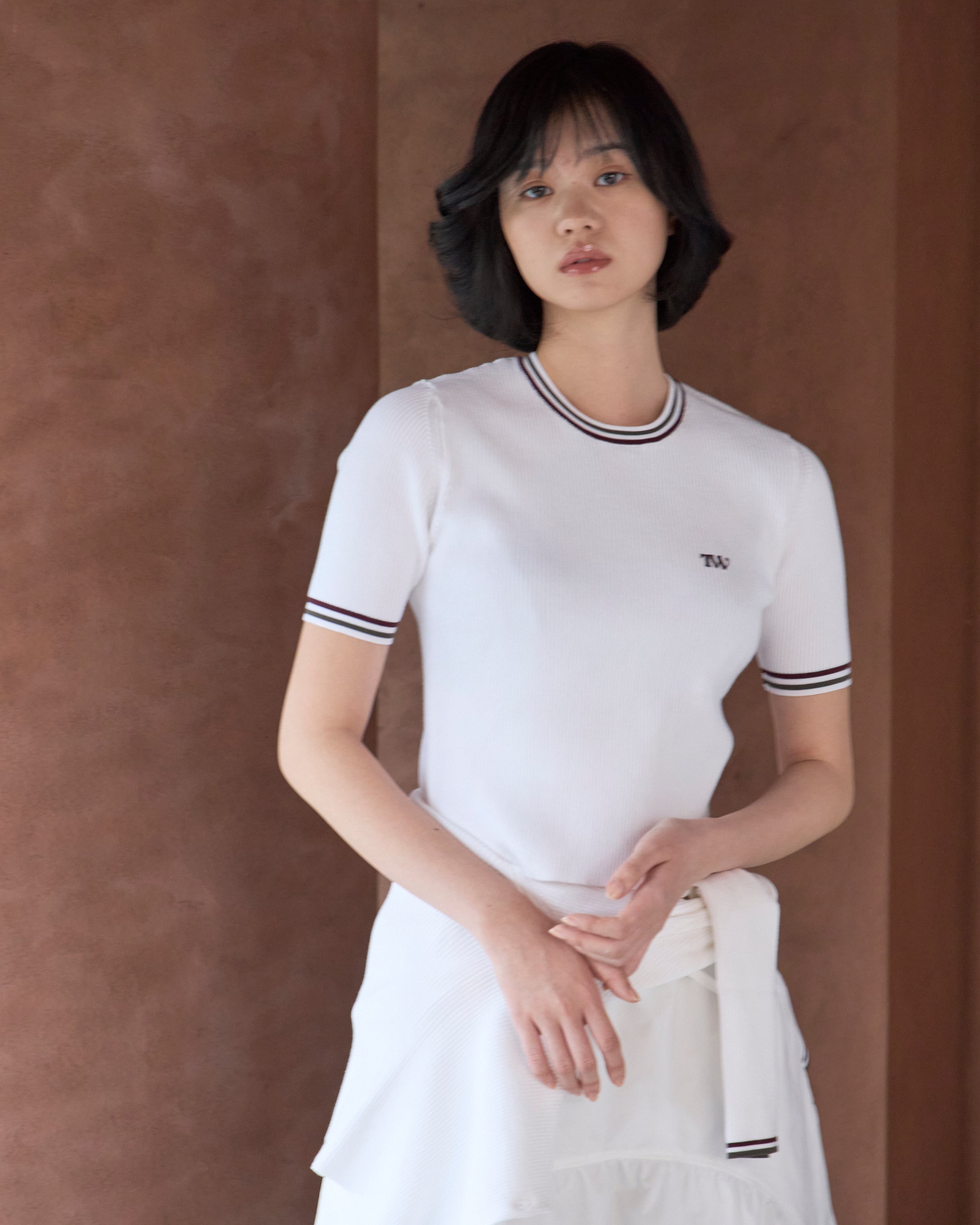 Line Rib Knit Tops