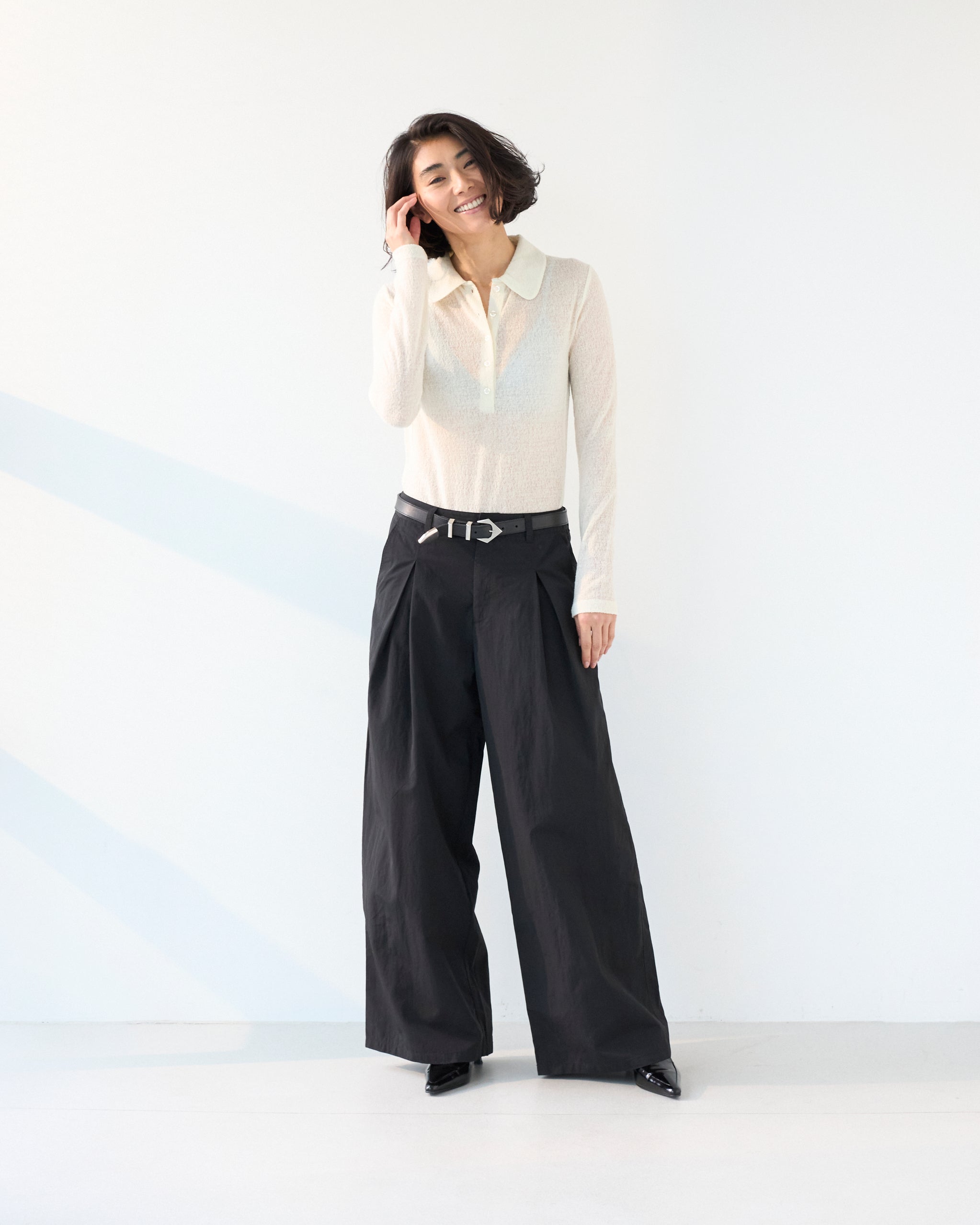 Nylon Tuck Wide Pants – TW