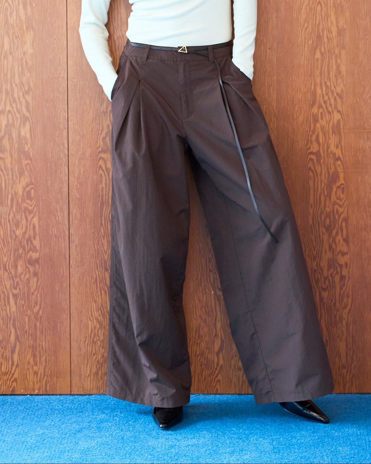 Nylon Tuck Wide Pants – TW