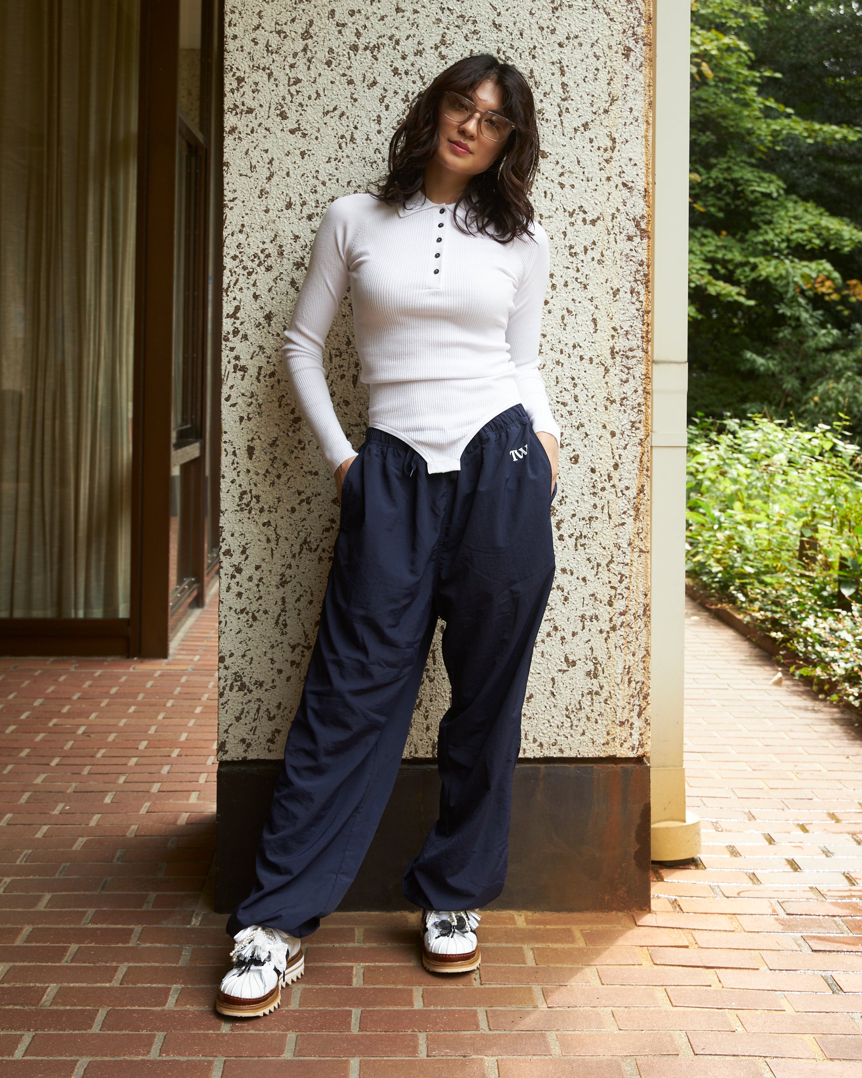 tw TW Unisex Nylon Pants ナイロンパンツネイビー