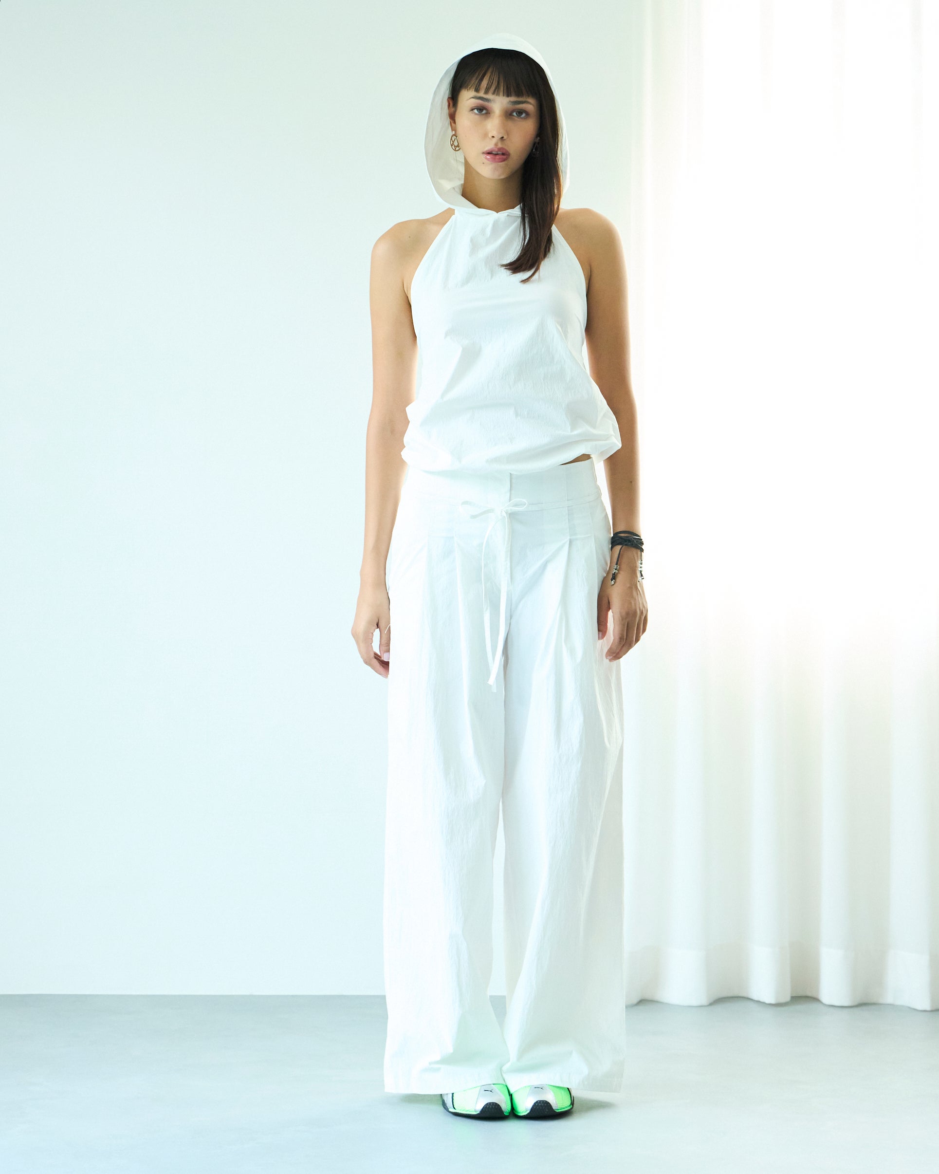 Nylon Tuck Pants