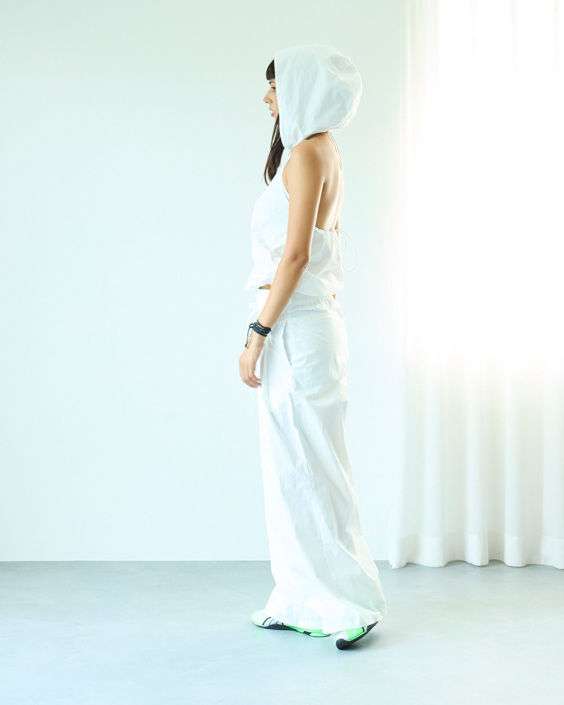 Nylon Tuck Pants