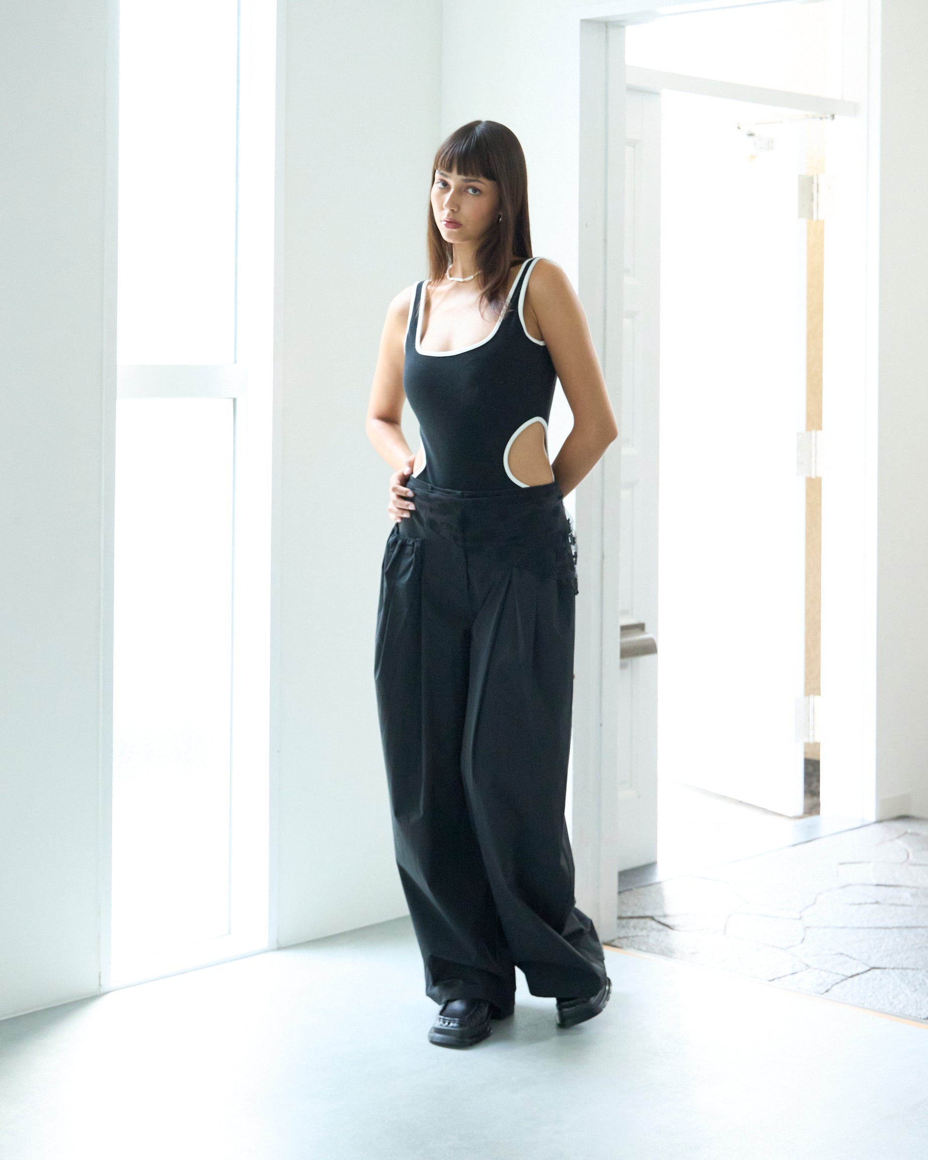 Piping Side Cut Bodysuit