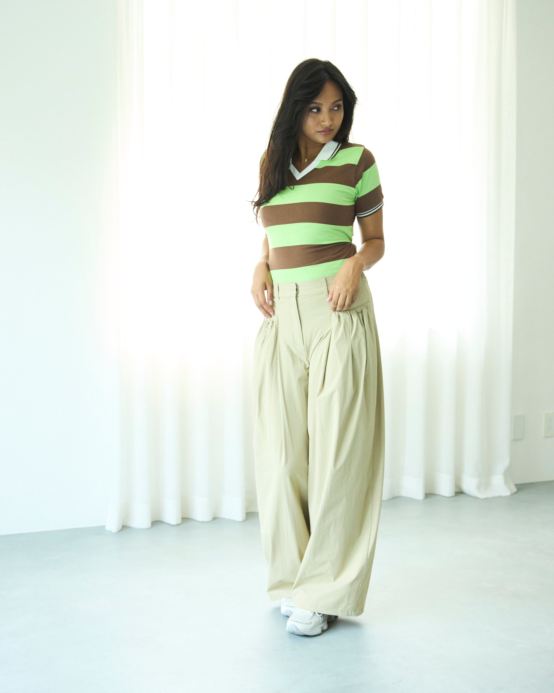 Gather Pocket Nylon Pants