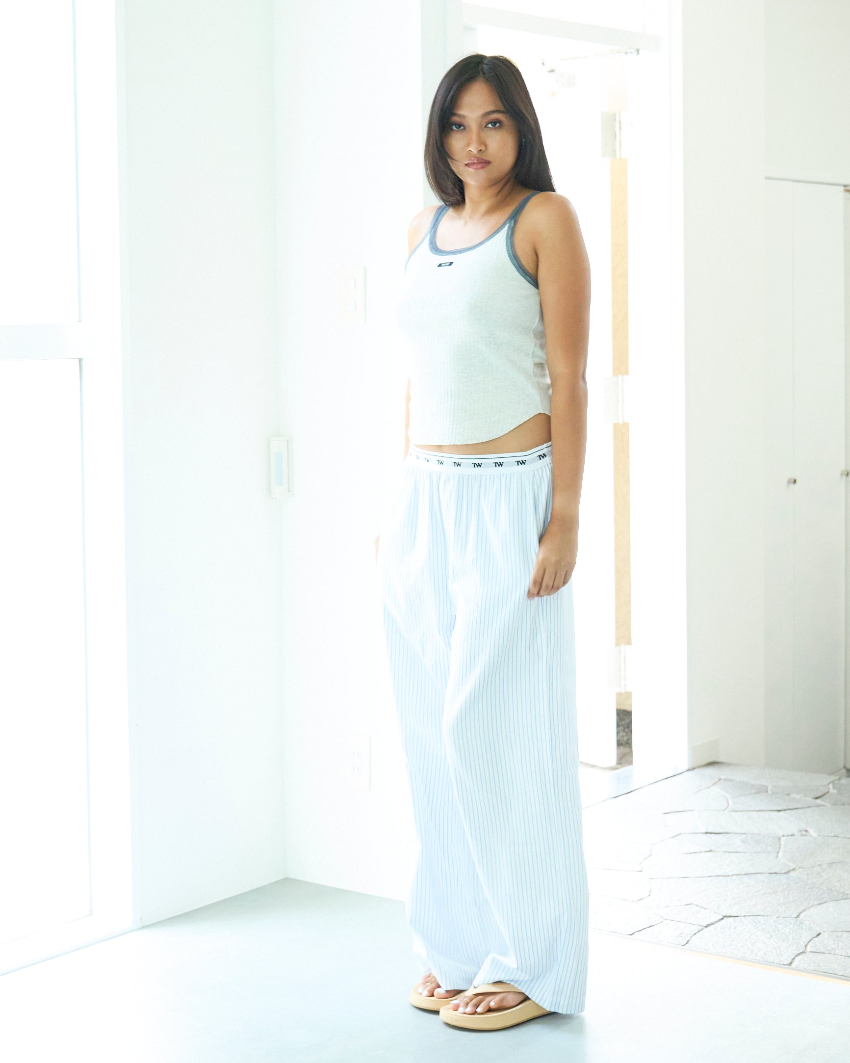 Tulle Rib Tank Top