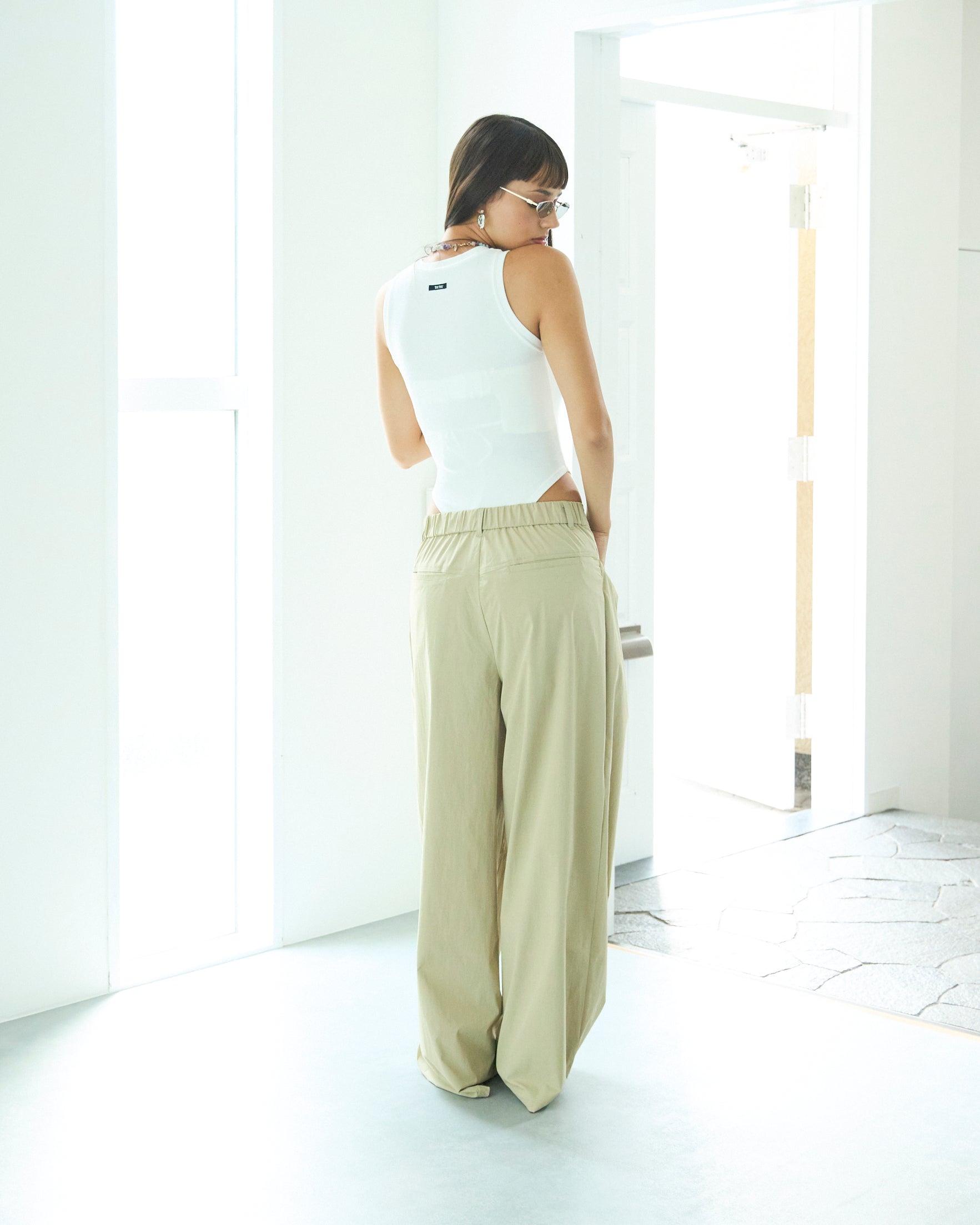 Gather Pocket Nylon Pants