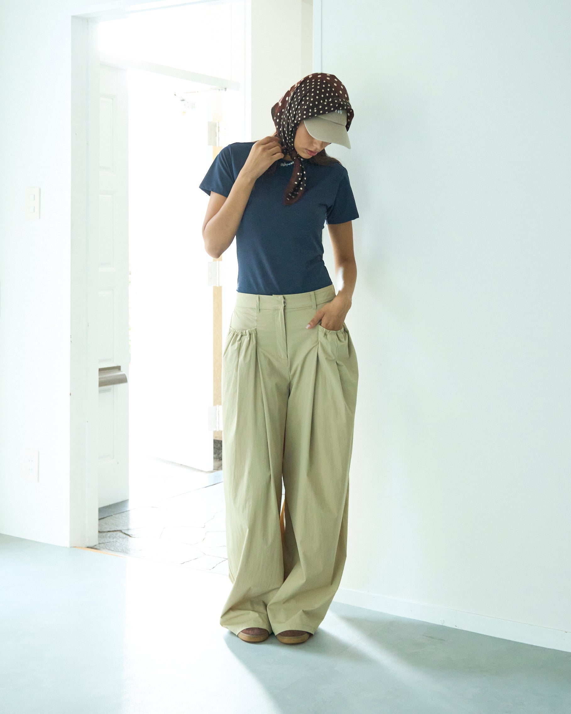 Gather Pocket Nylon Pants