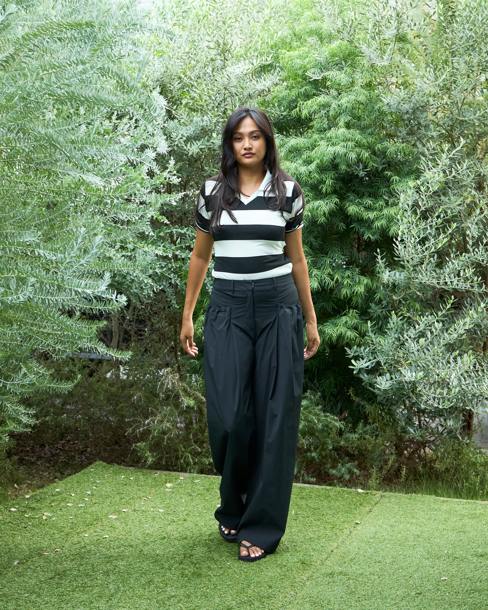 Gather Pocket Nylon Pants