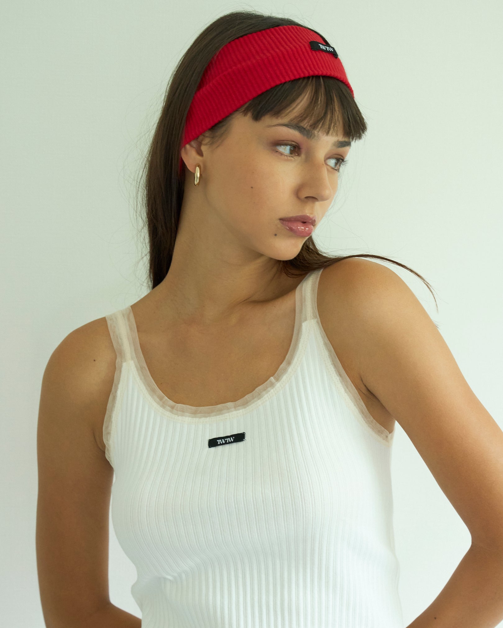 Tulle Rib Tank Top