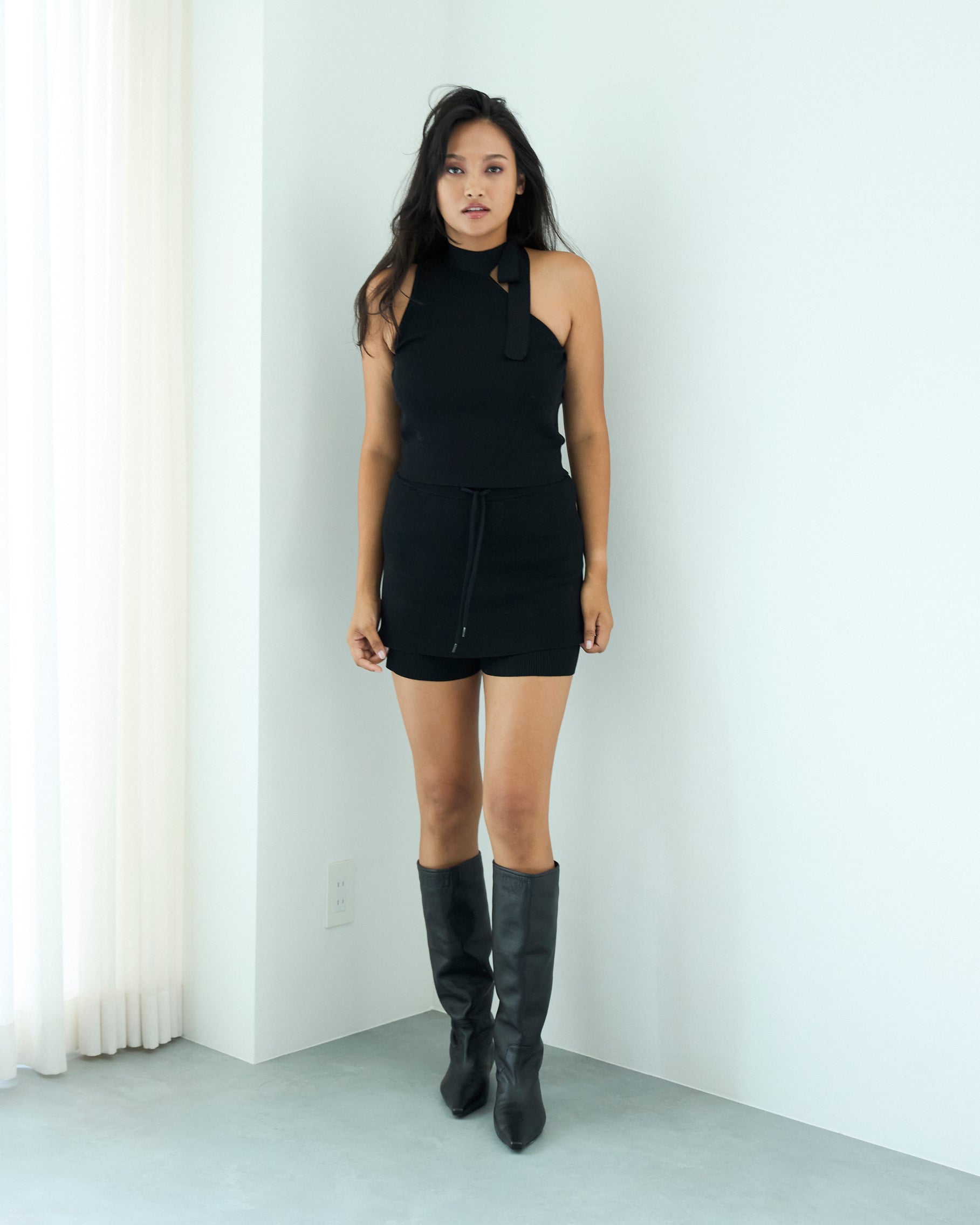 One Shoulder Kint Tops