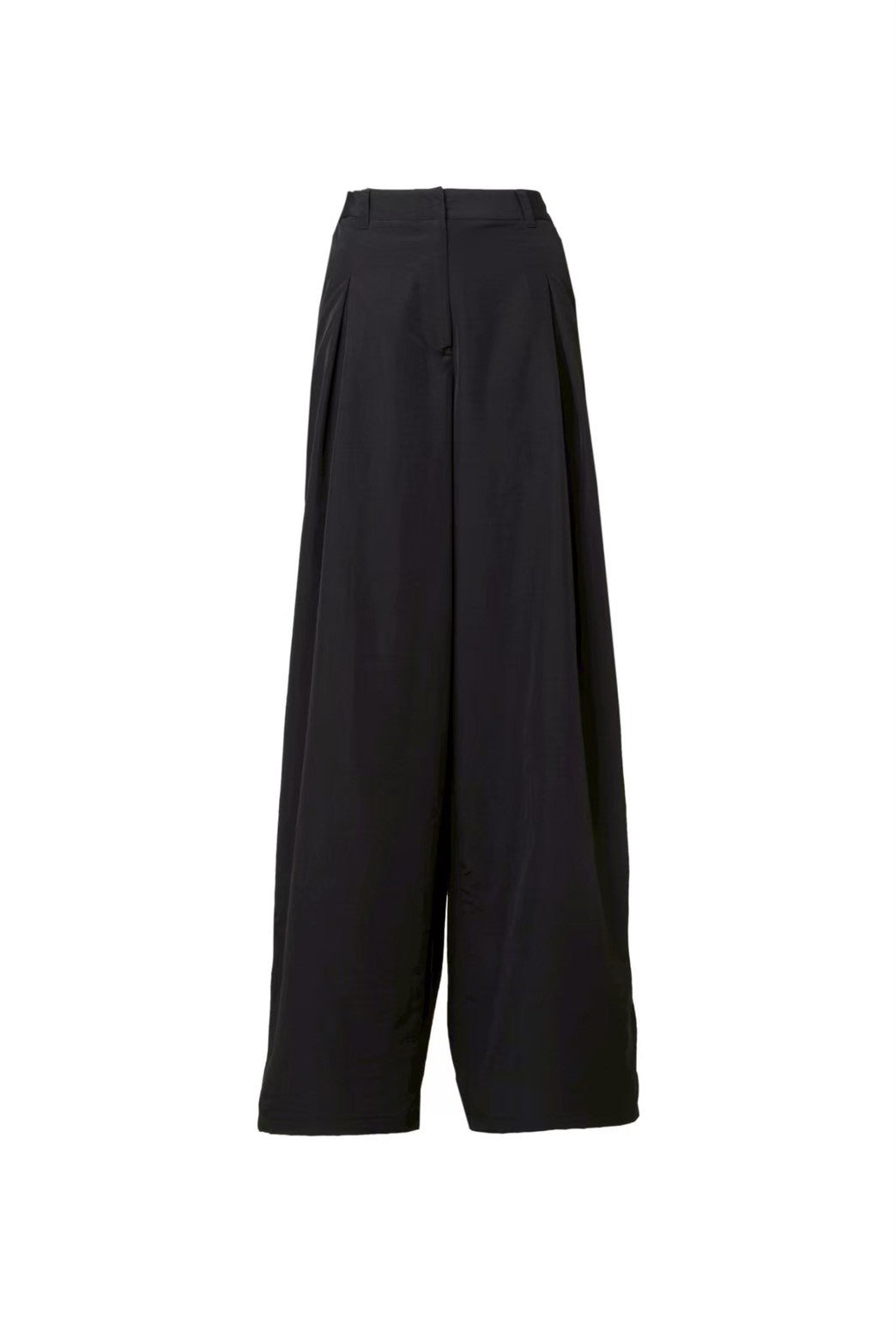 Nylon Tuck Wide Pants