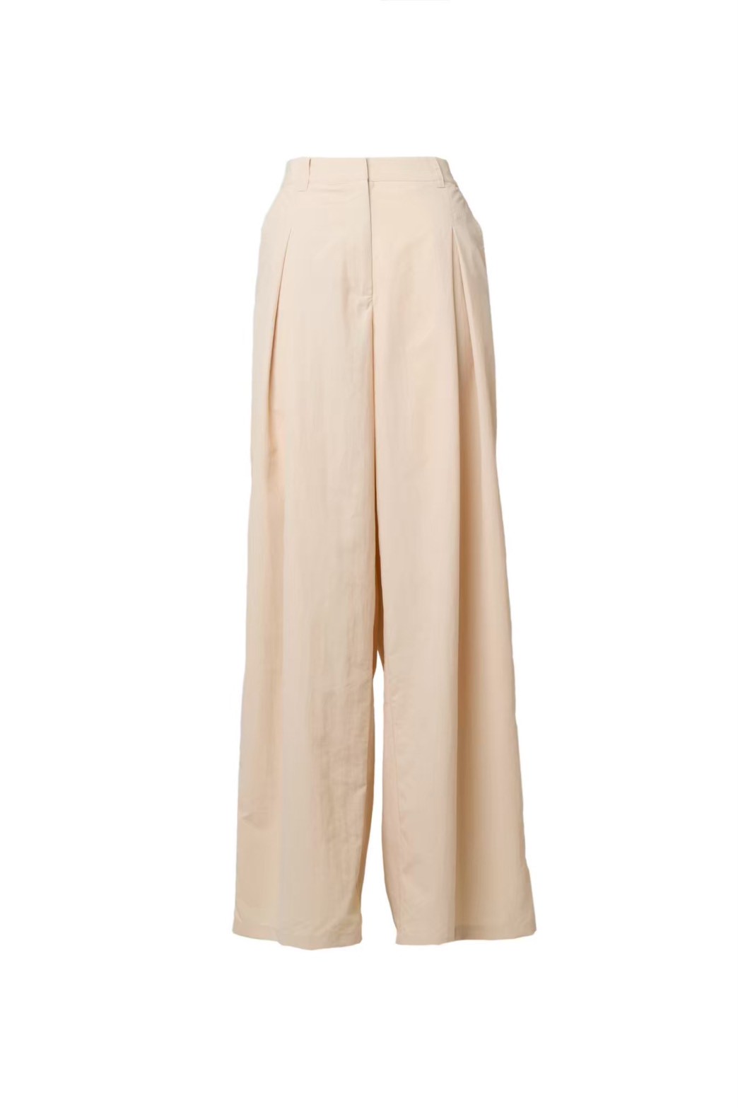 Nylon Tuck Wide Pants