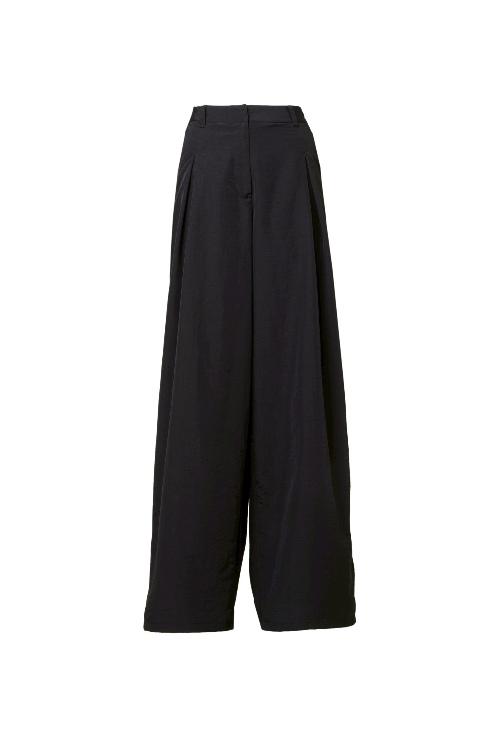 Nylon Tuck Wide Pants